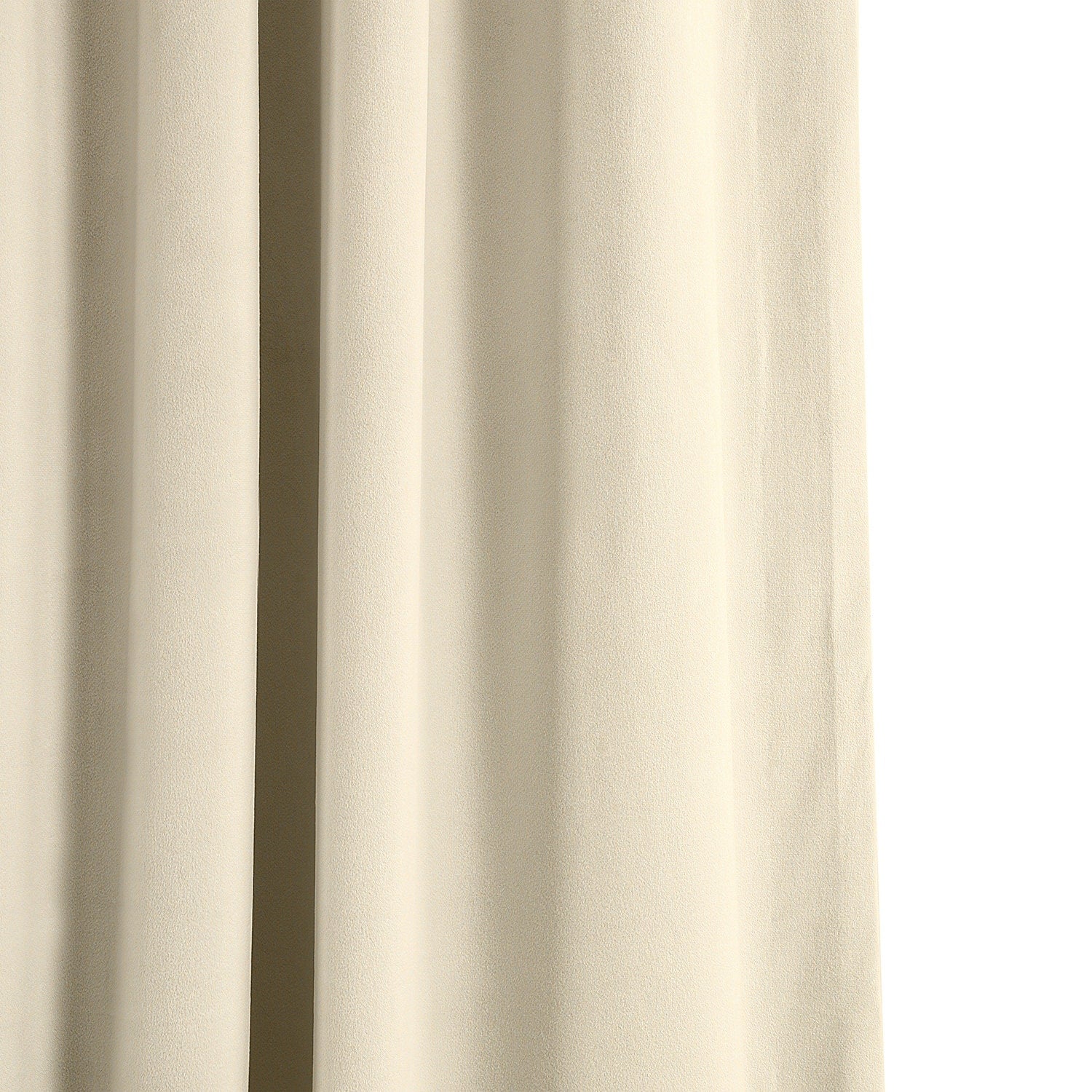 Exclusive Fabrics Signature Light Beige Velvet Curtain (1 Panel)