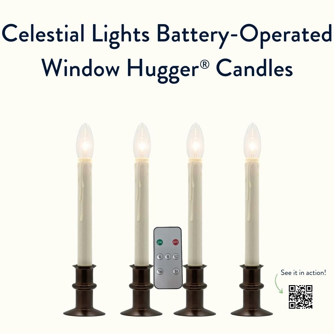 B/O Bi Directional IR Window Hugger Candles w/Remote (Set of 2 or 4)