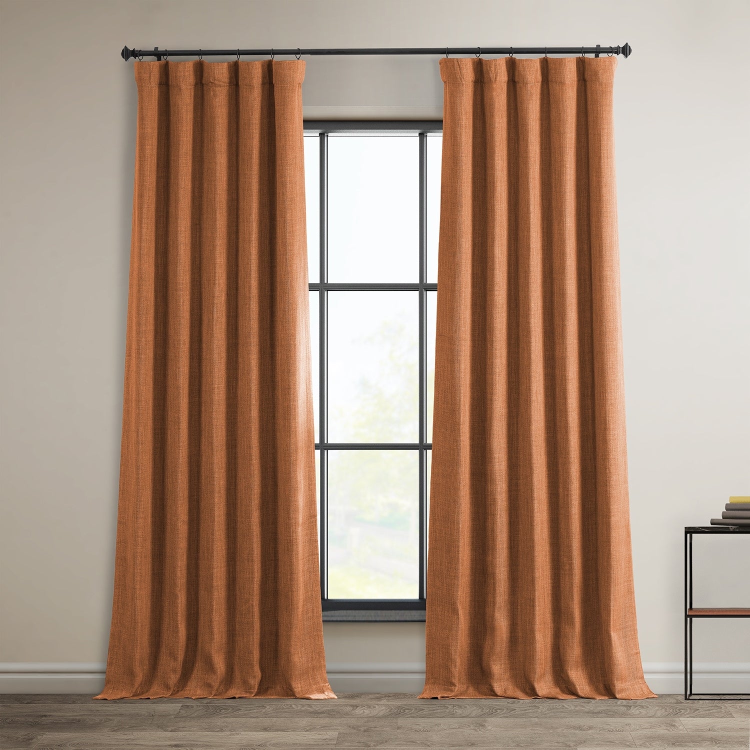 Exclusive Fabrics Faux Linen Room Darkening Curtain (1 Panel)