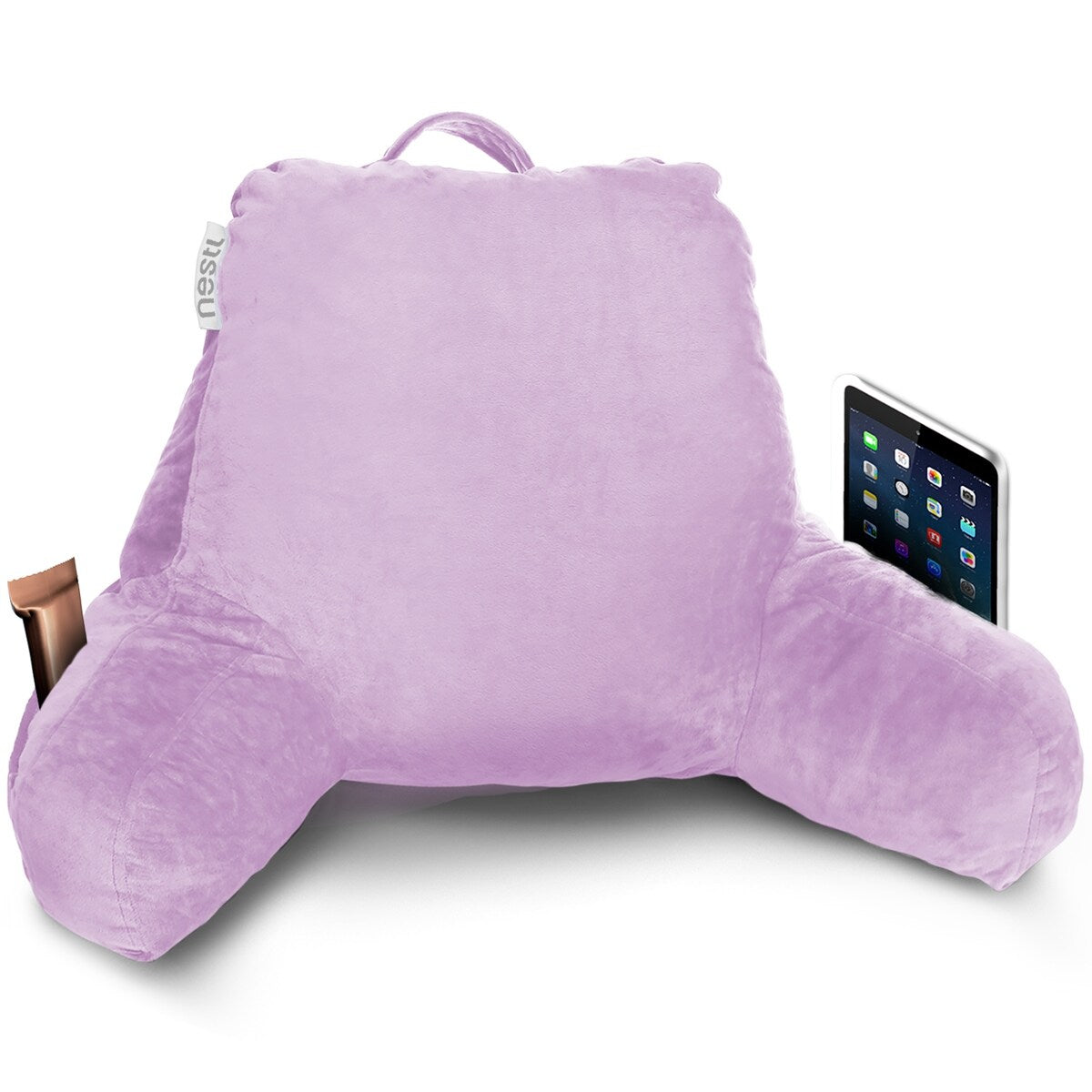 Nestl Memory Foam Reading Pillow with Backrest, Arms and Pockets