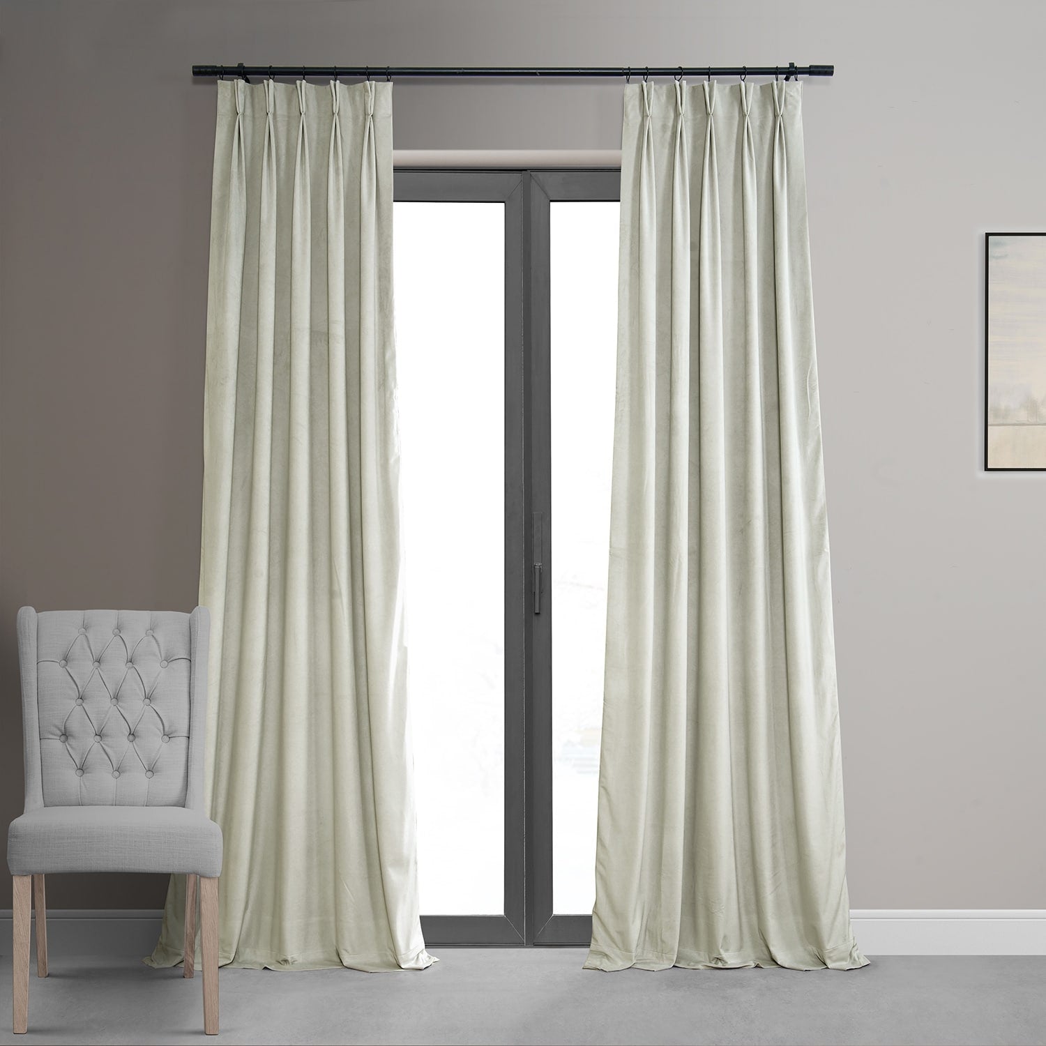 Exclusive Fabrics Signature Pleated Blackout Velvet Curtain (1 Panel)