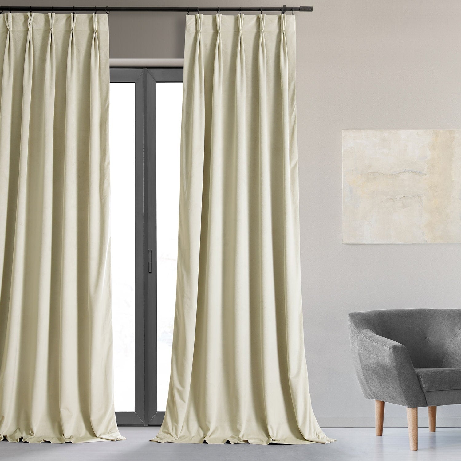 Exclusive Fabrics Signature Pleated Blackout Velvet Curtain (1 Panel)