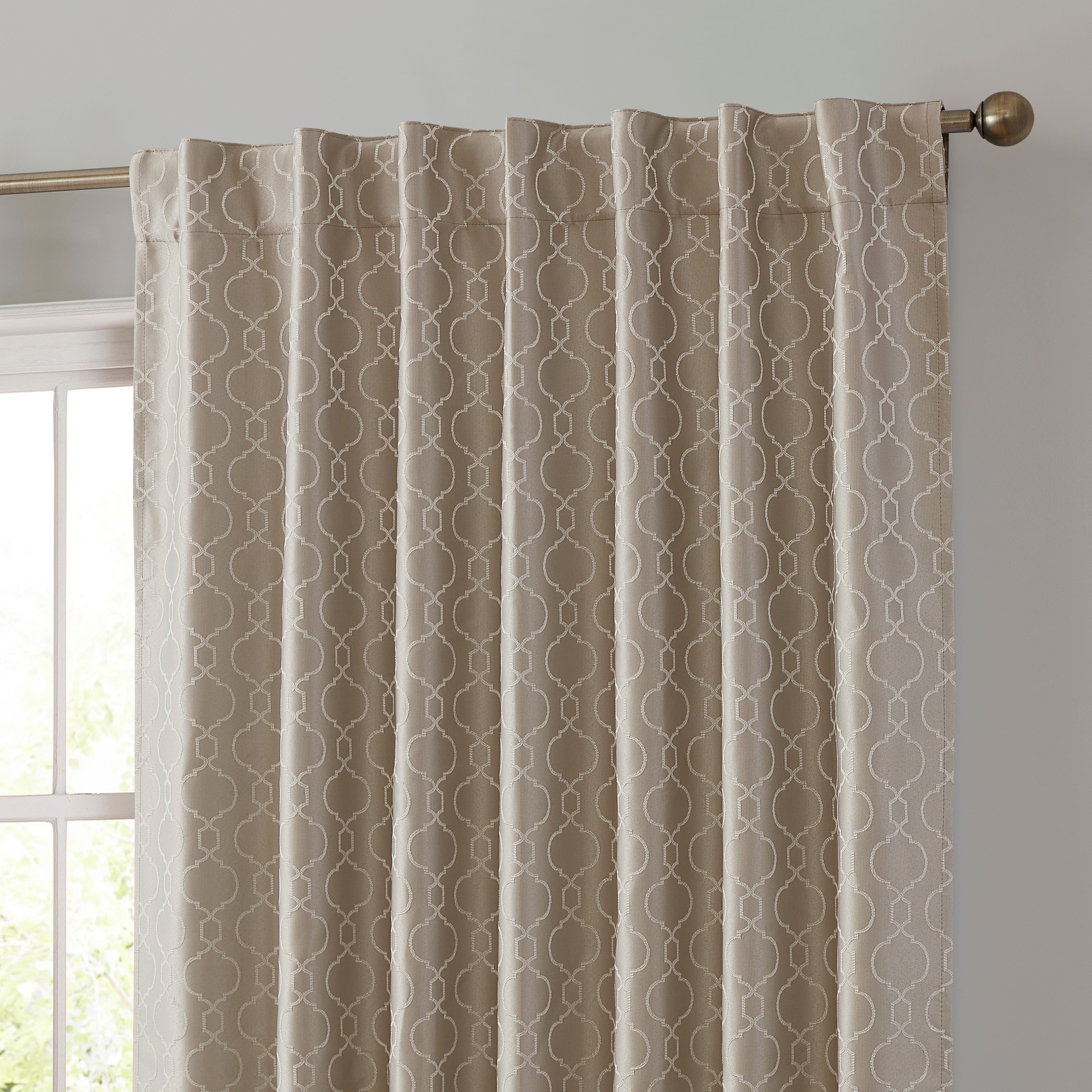 HLC.me Franklin Moroccan 100% Complete Blackout Thermal Insulated Energy Savings Back Tab Rod Pocket Curtain, 2 Panels