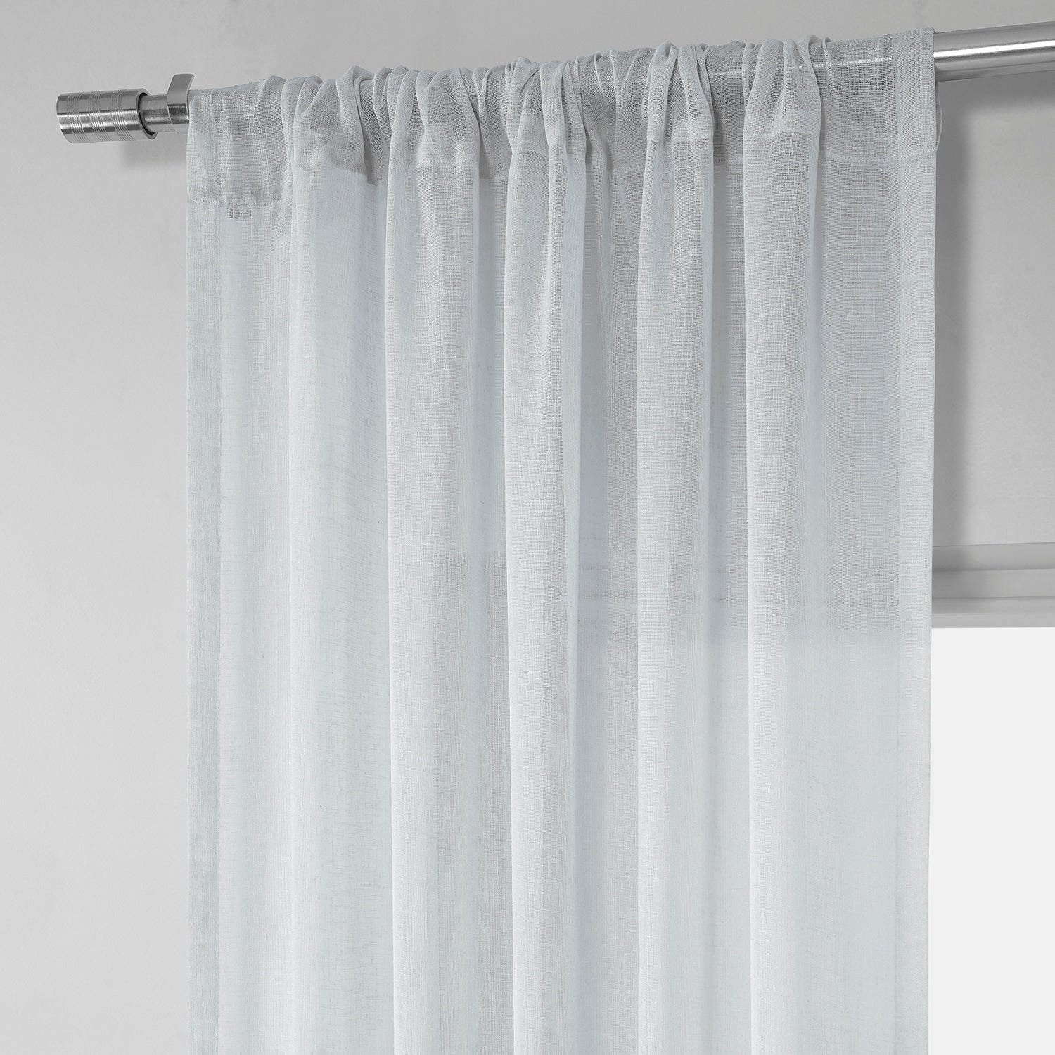 Exclusive Fabrics Solid Faux Linen Sheer Curtain (1 Panel)