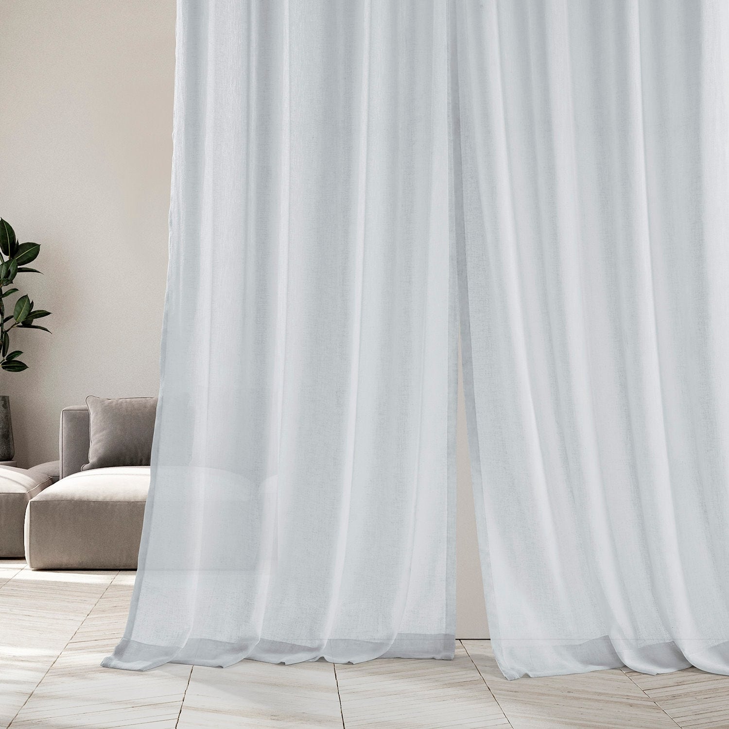 Exclusive Fabrics Solid Faux Linen Sheer Curtain (1 Panel)