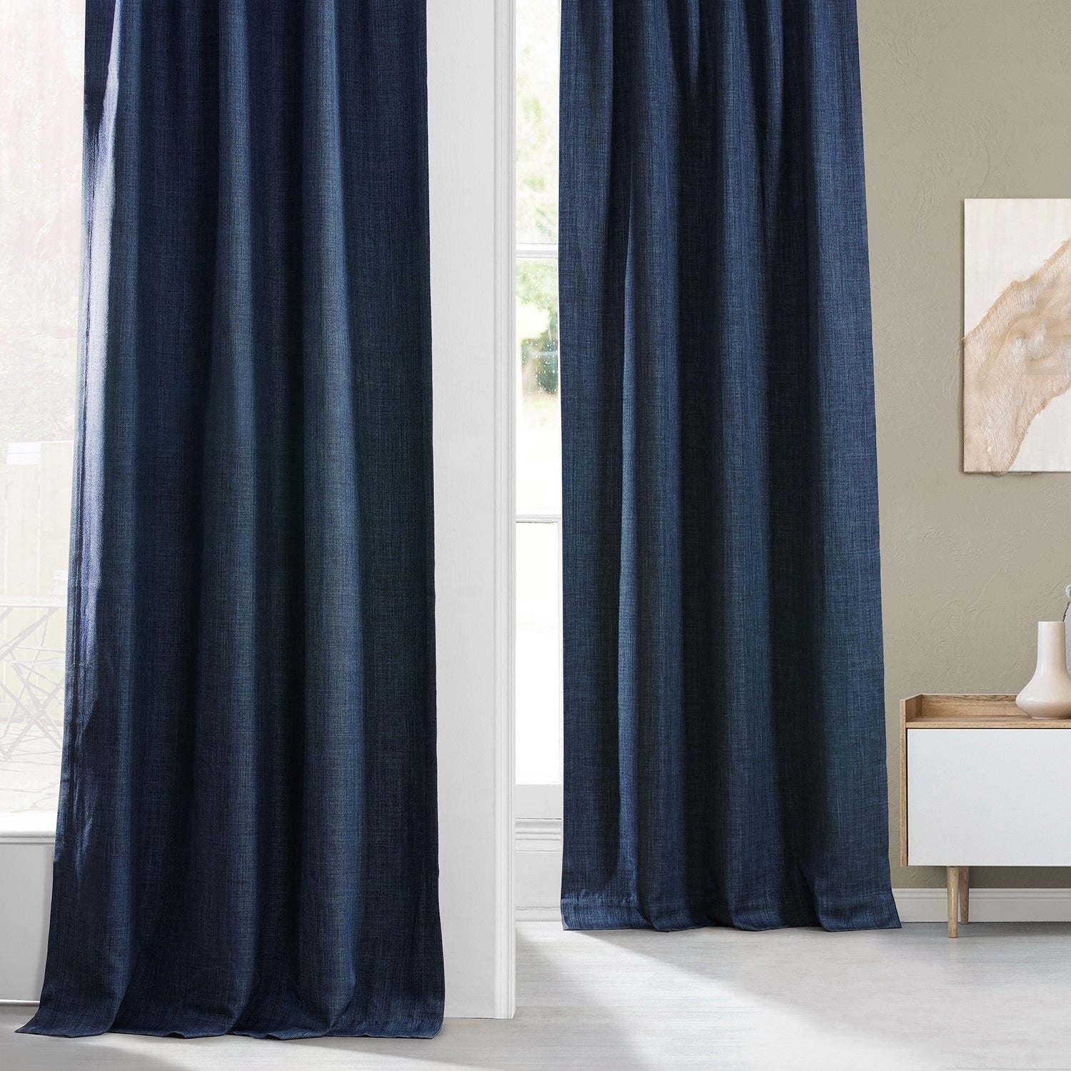 Exclusive Fabrics Faux Linen Room Darkening Curtain (1 Panel)