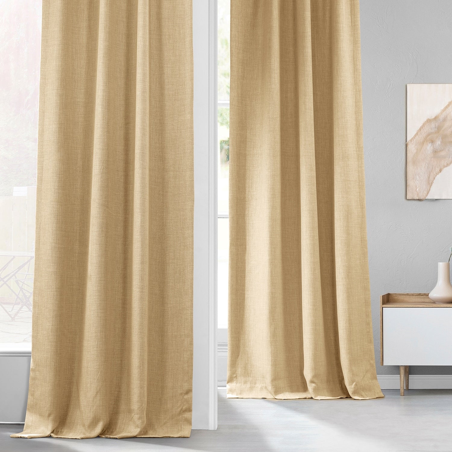 Exclusive Fabrics Faux Linen Room Darkening Curtain (1 Panel)