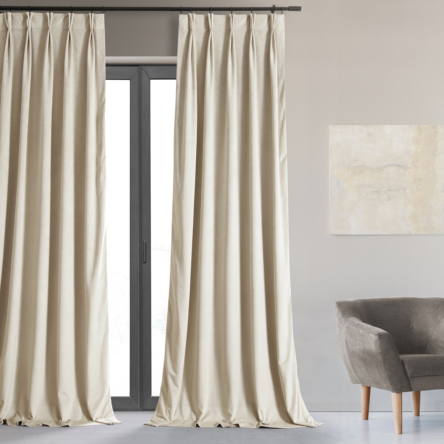 Exclusive Fabrics Signature Pleated Blackout Velvet Curtain (1 Panel)