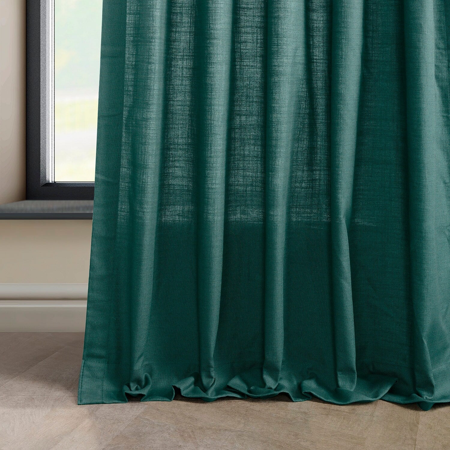 Exclusive Fabrics Dune Textured Solid Cotton Curtain Pair (2 Panels)