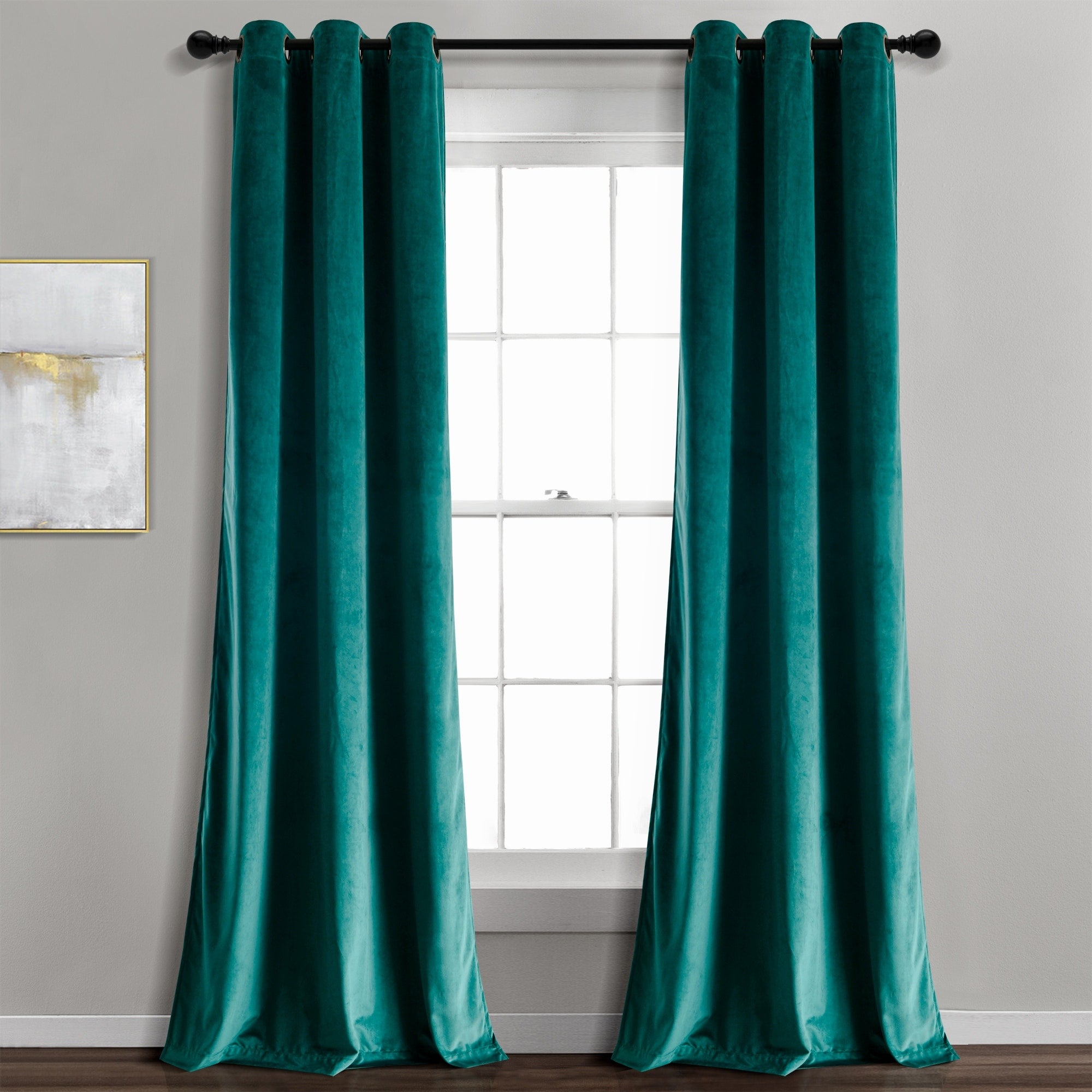 Porch & Den Lapeyrous Velvet Solid Room Darkening Window Curtain Panel Set