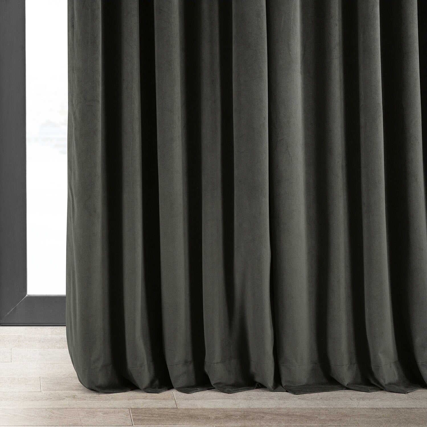 Exclusive Fabrics Signature Extra Wide Blackout Velvet Curtains (1 Panel) - Luxurious Blackout Drapes