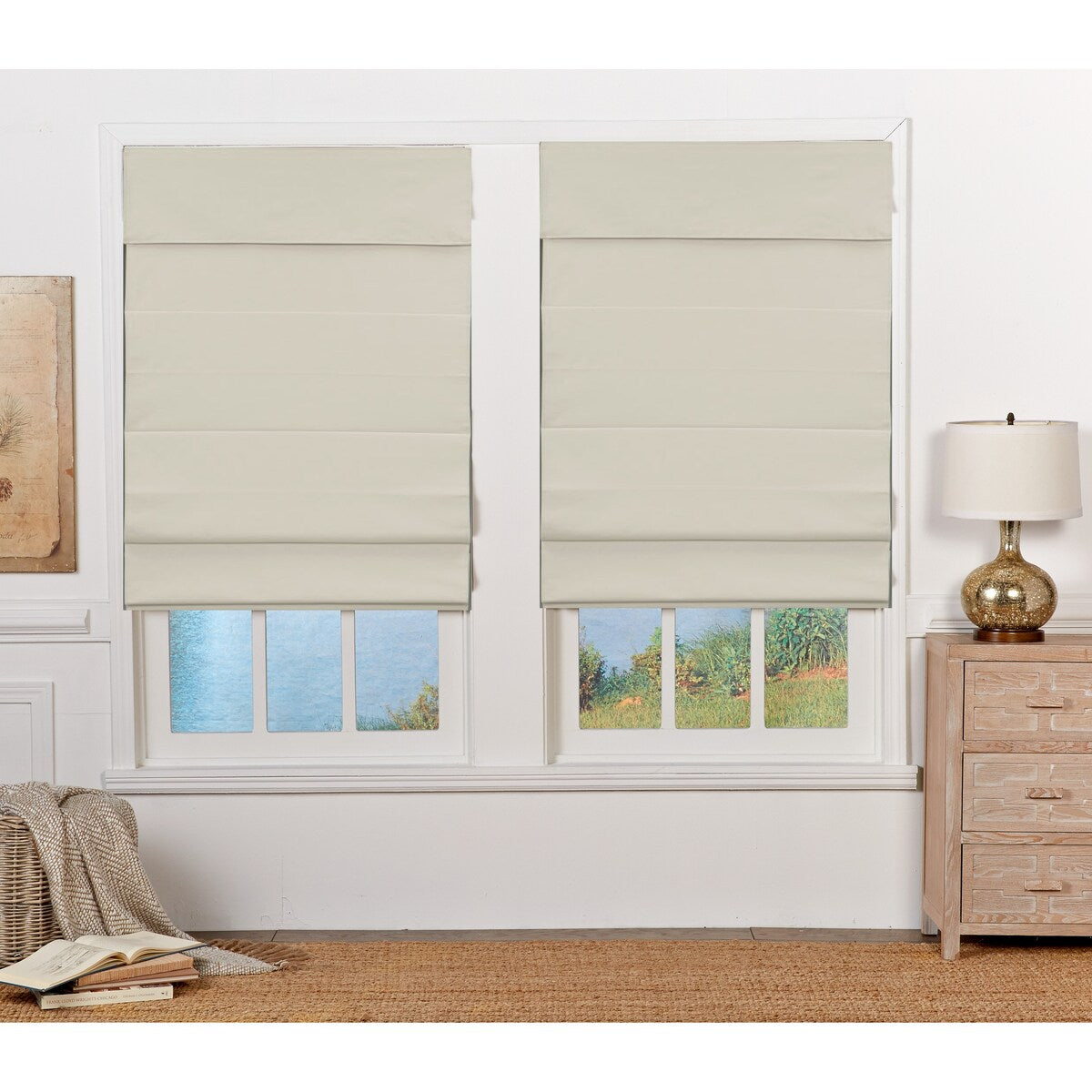 Regal Estate 72-inch Ivory Insulating Cordless Roman Shade