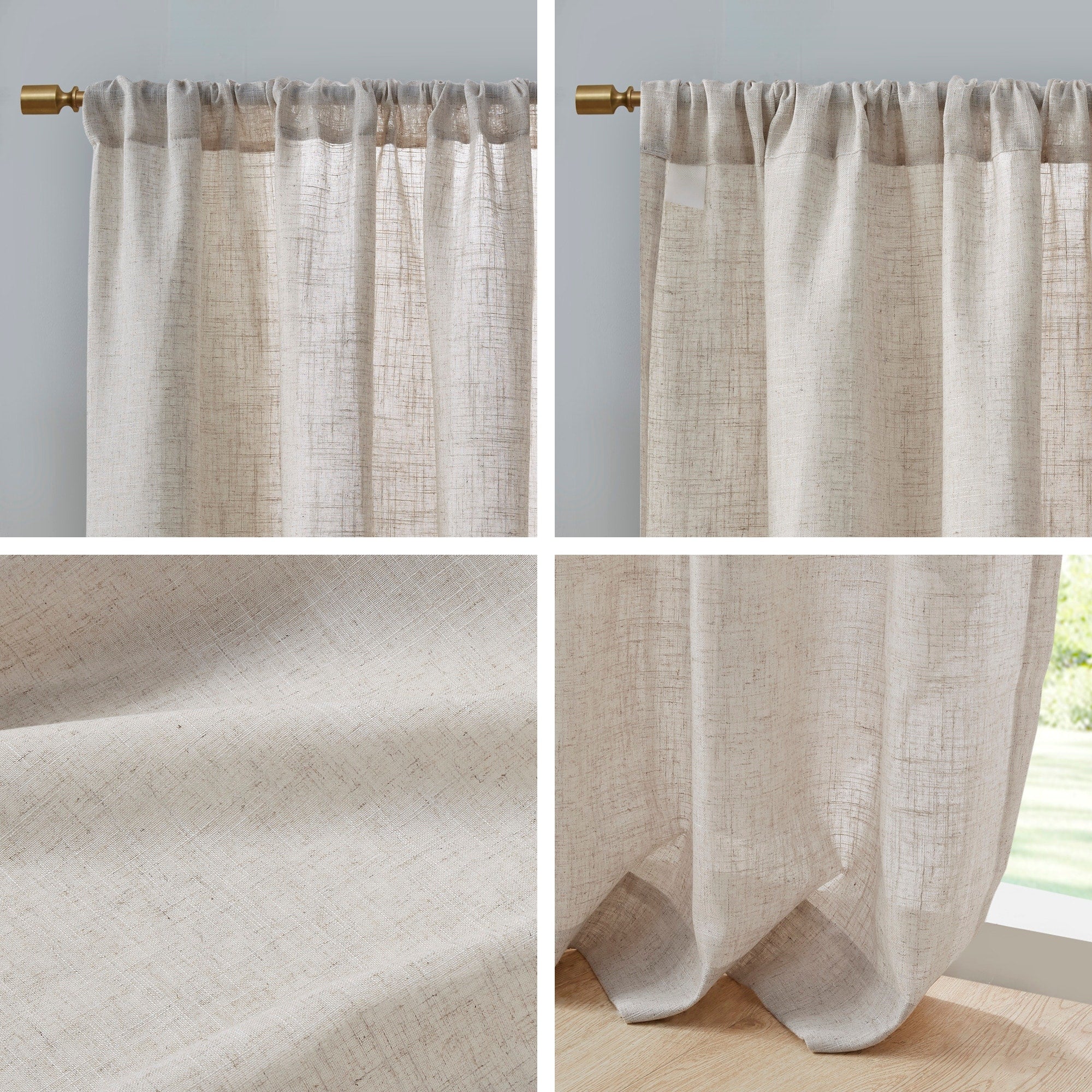 Madison Park Suvi Linen Blend Light Filtering Curtain Panel Pair