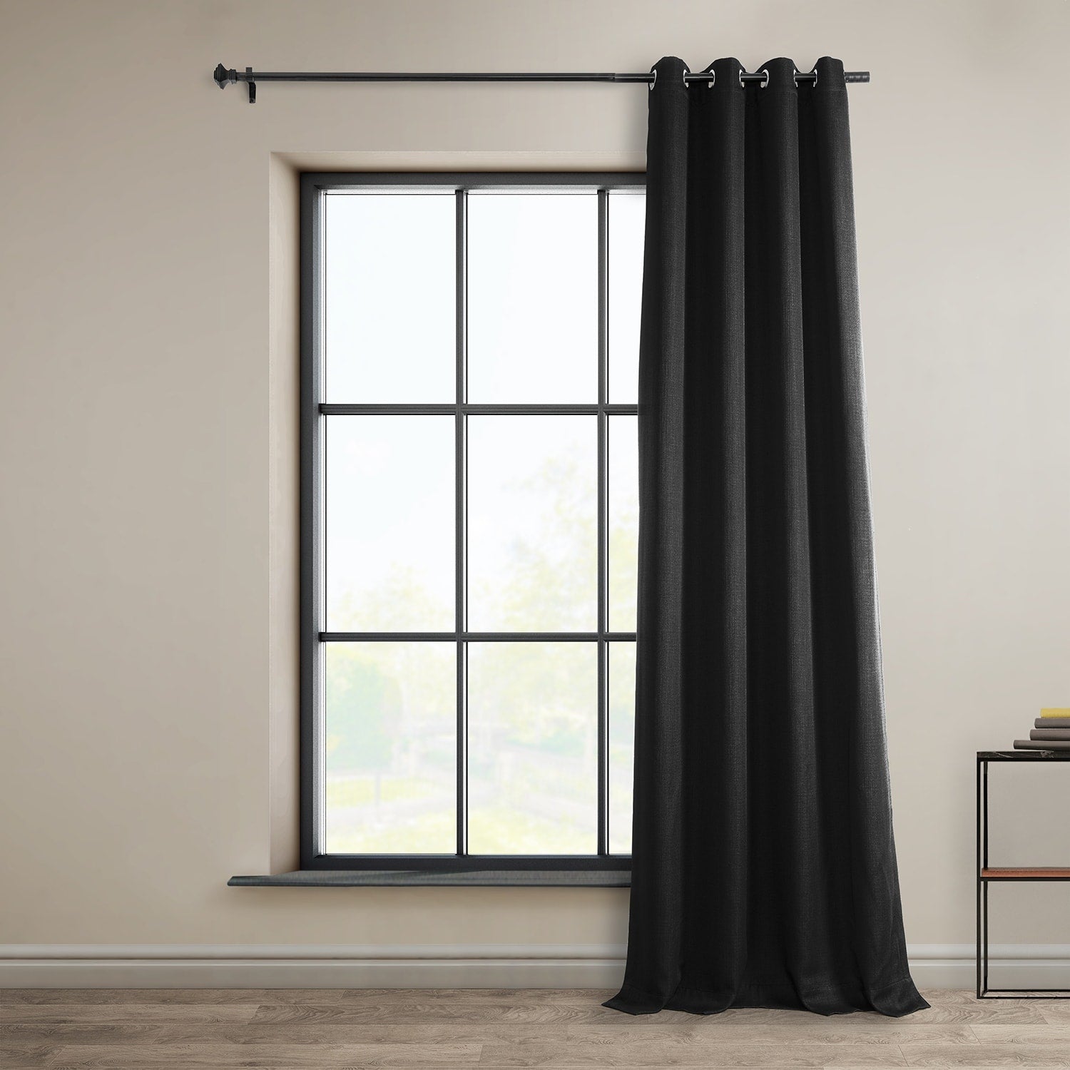 Exclusive Fabrics Faux Linen Grommet Room Darkening Curtain (1 Panel)