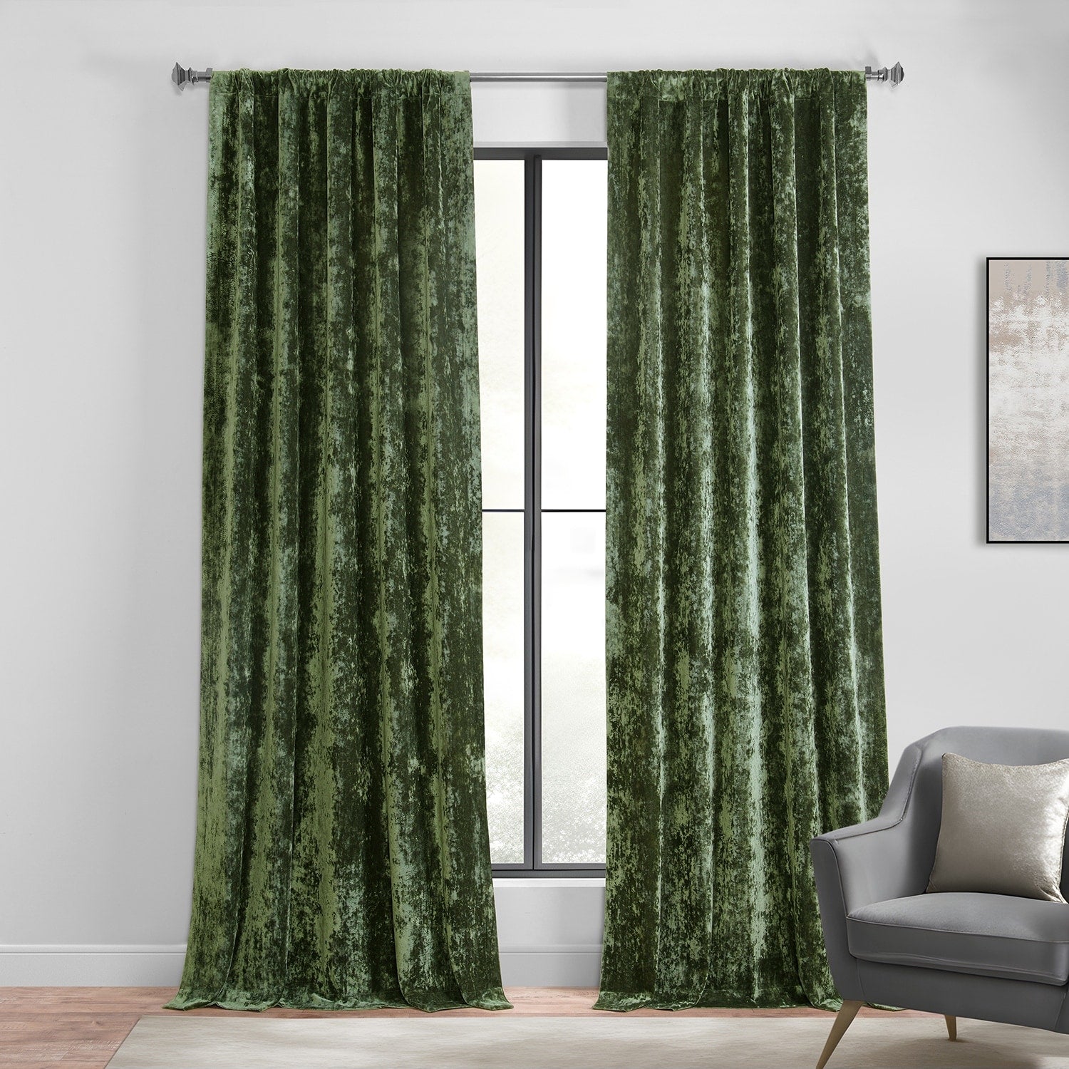 Exclusive Fabrics Lush Crush Velvet Curtains - Room Darkening Curtain for Bedroom & Living Room (1 Panel)