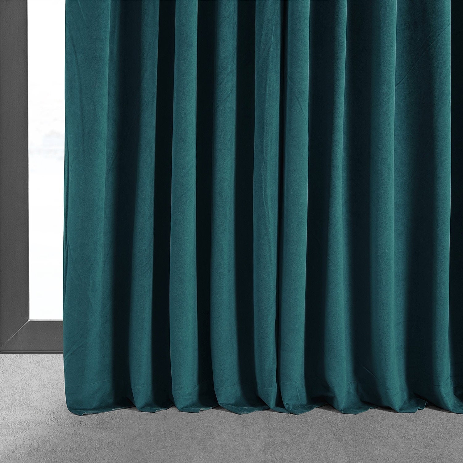 Exclusive Fabrics Signature Extra Wide Blackout Velvet Curtains (1 Panel) - Luxurious Blackout Drapes