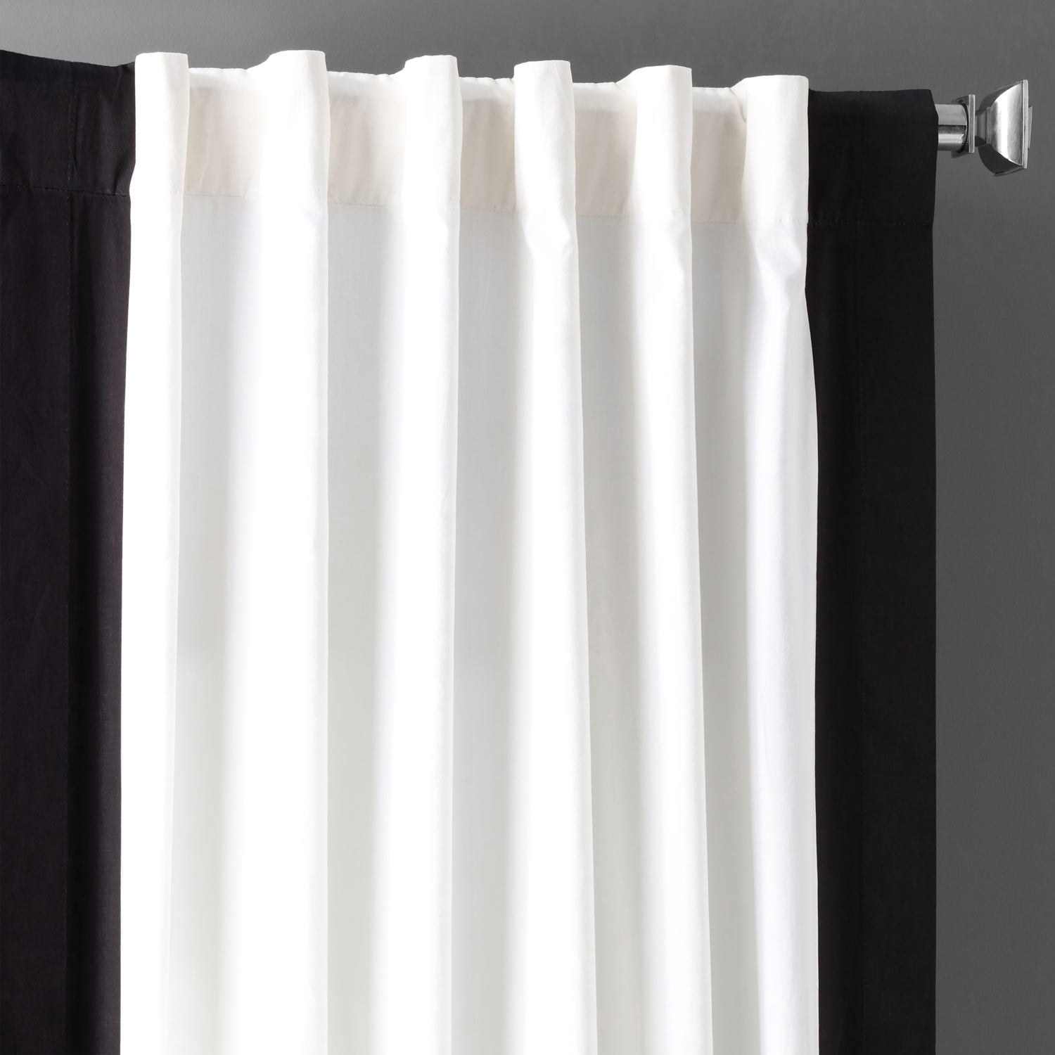 Exclusive Fabrics Urban Borders Vertical Colorblock Panama Cotton Curtain (1 Panel)