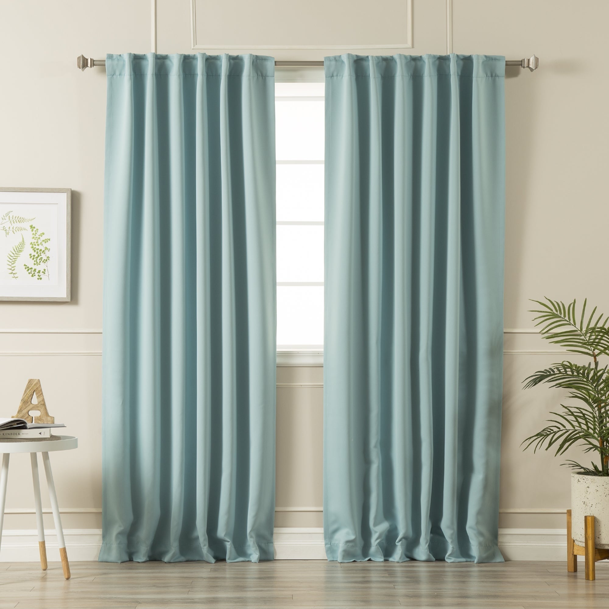 Aurora Home Solid Insulated Thermal Blackout Curtain Panel Pair