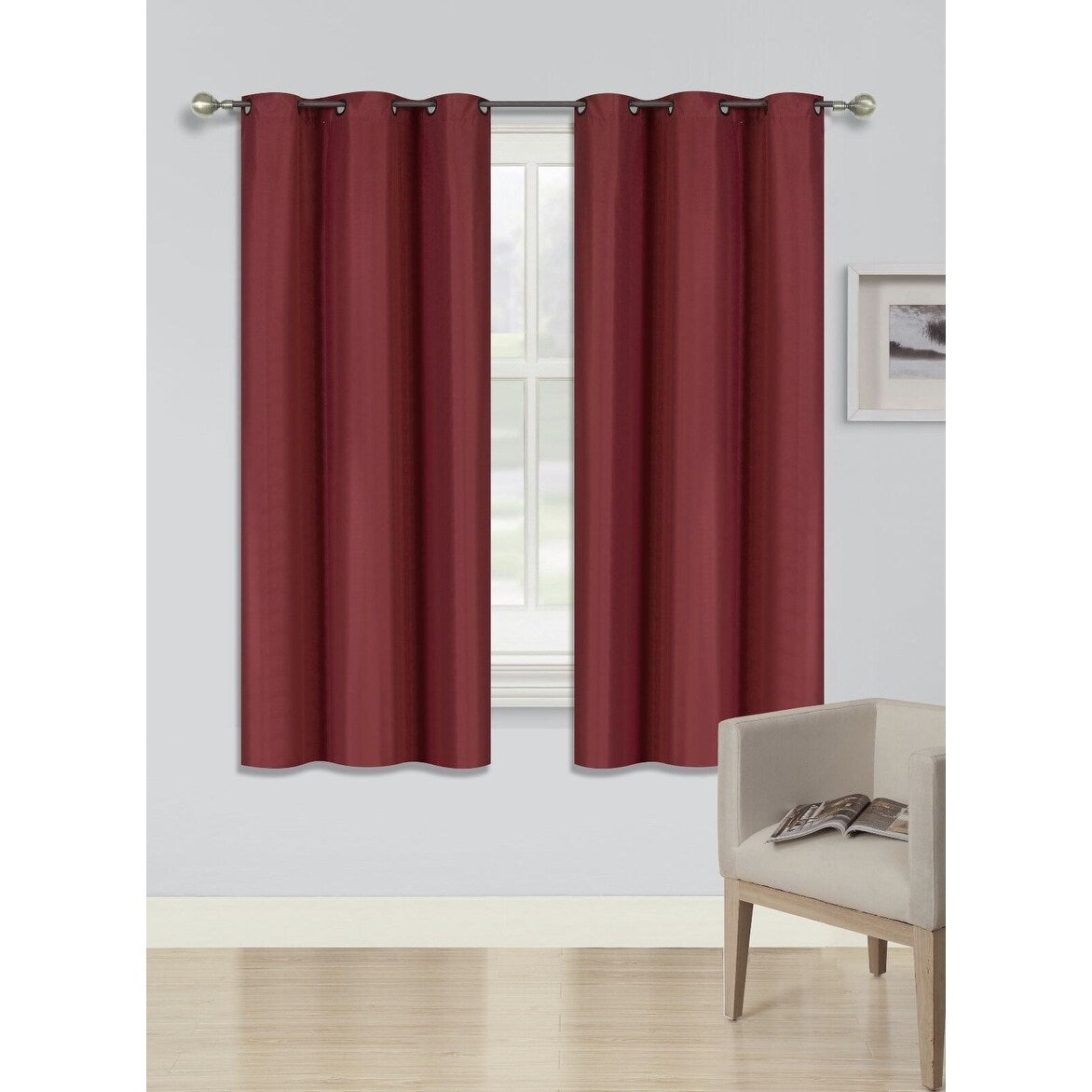 2 Pcs 63 Inch Heavy Insulated Blackout Curtain Panels