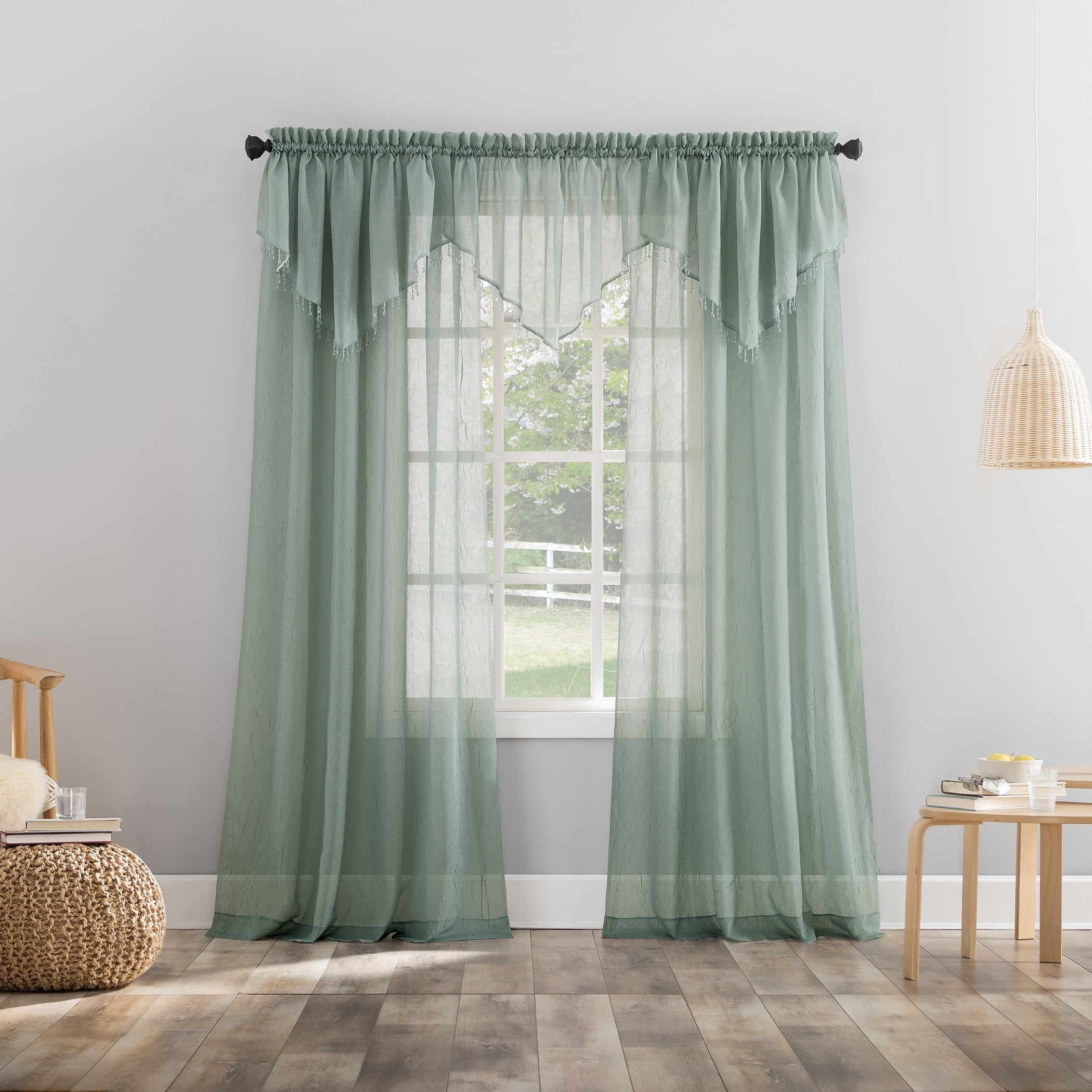 No. 918 Erica Crushed Voile Sheer Rod Pocket 1-Piece Curtain Panel, Single Panel