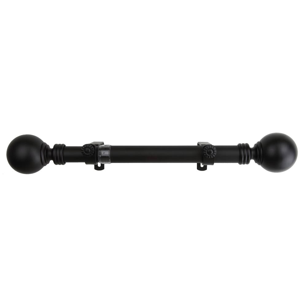 InStyleDesign Black Sphere Adjustable Curtain Rod Set