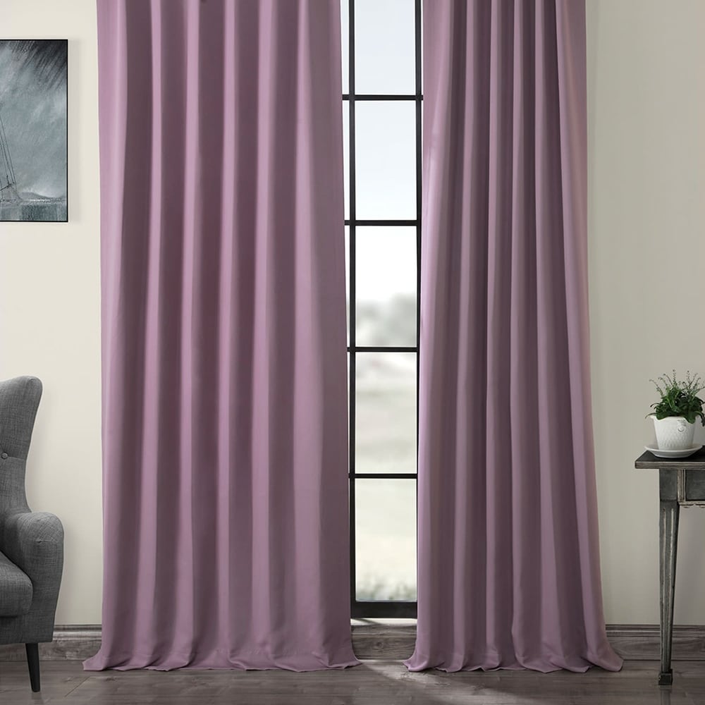 Exclusive Fabrics Purple Rain Room Darkening Curtain Panel Pair (2 Panels)