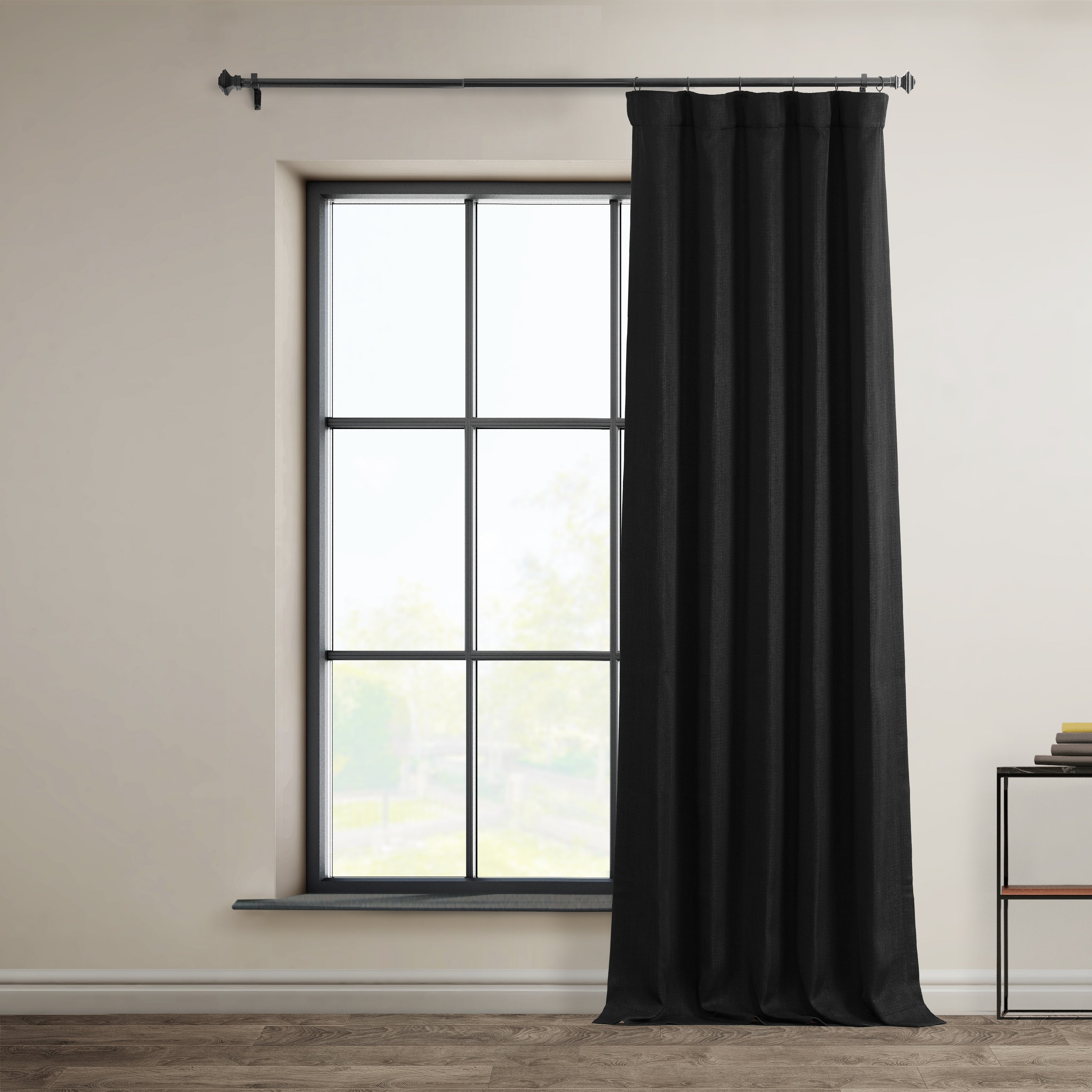 Exclusive Fabrics Faux Linen Room Darkening Curtain (1 Panel)