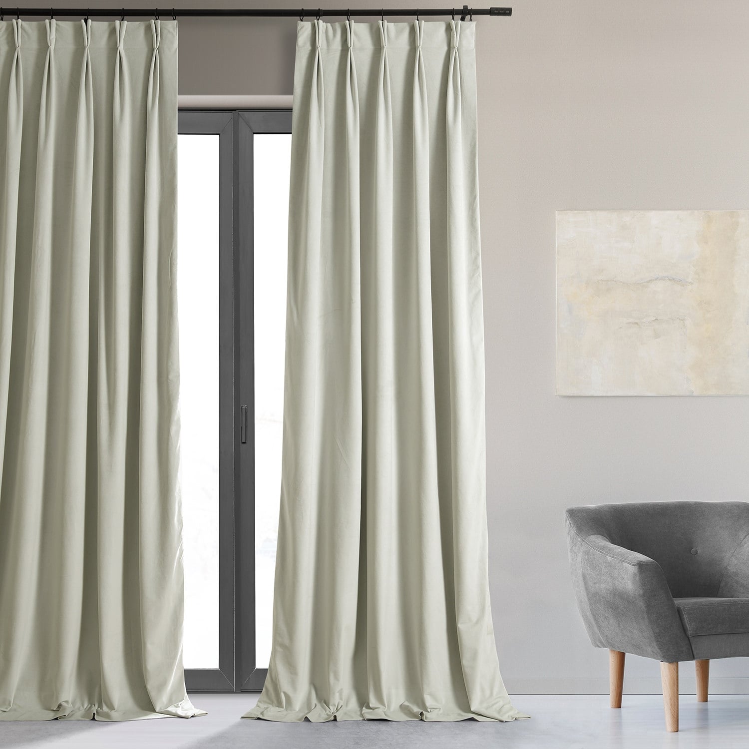 Exclusive Fabrics Signature Pleated Blackout Velvet Curtain (1 Panel)