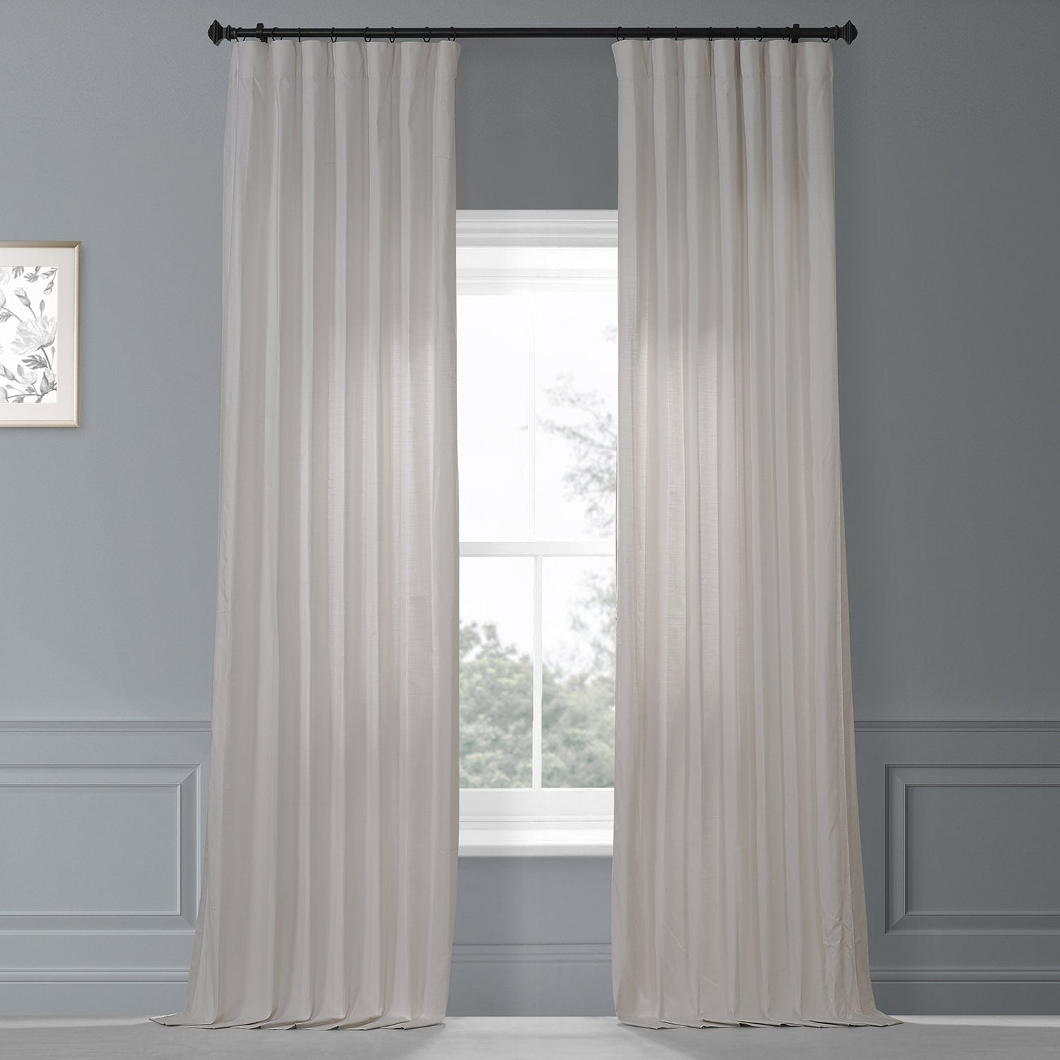 Exclusive Fabrics Dune Textured Solid Cotton Curtain Pair (2 Panels)