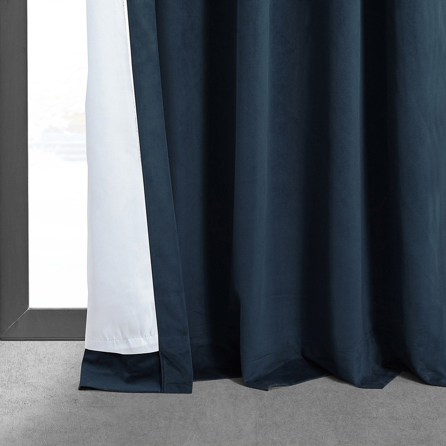 Exclusive Fabrics Signature Midnight Blue Velvet Blackout Curtain Panel