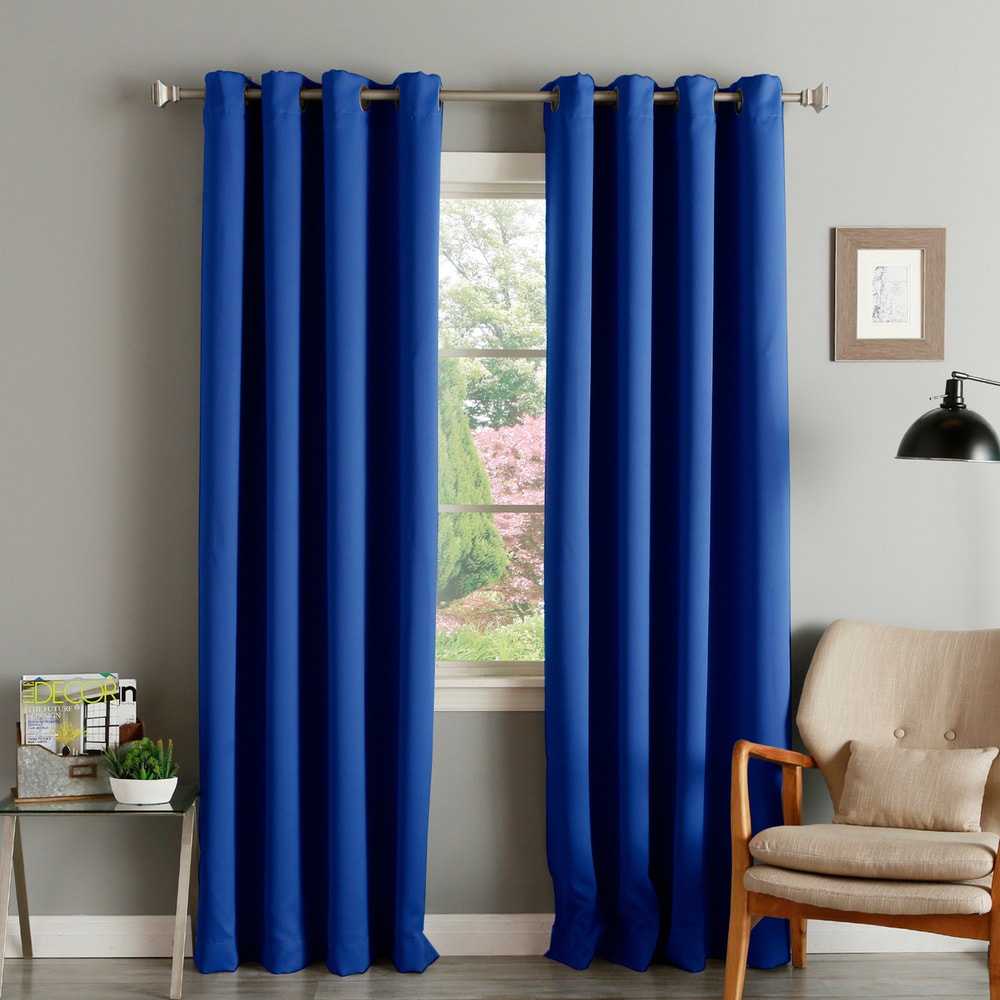 Aurora Home Thermal Insulated Blackout Grommet Top 84-inch Curtain Panel Pair - 52 x 84 - 52 x 84