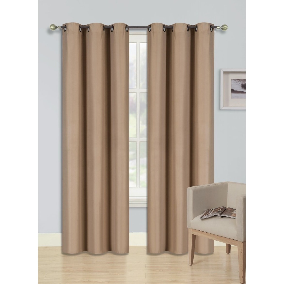 2 Pcs 108 Inch Heavy Insulated Blackout Curtain Panels