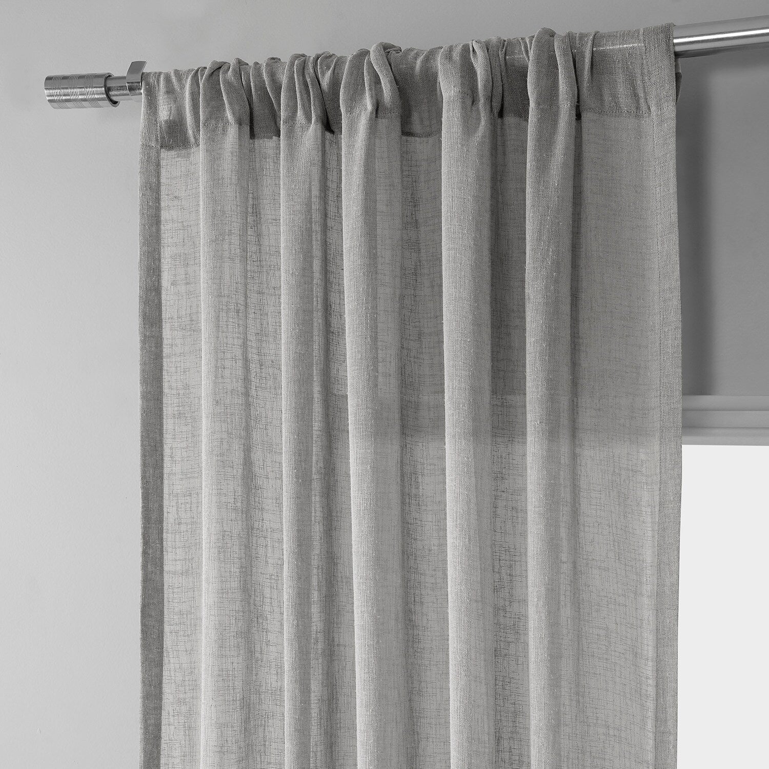 Exclusive Fabrics Solid Faux Linen Sheer Curtain (1 Panel)