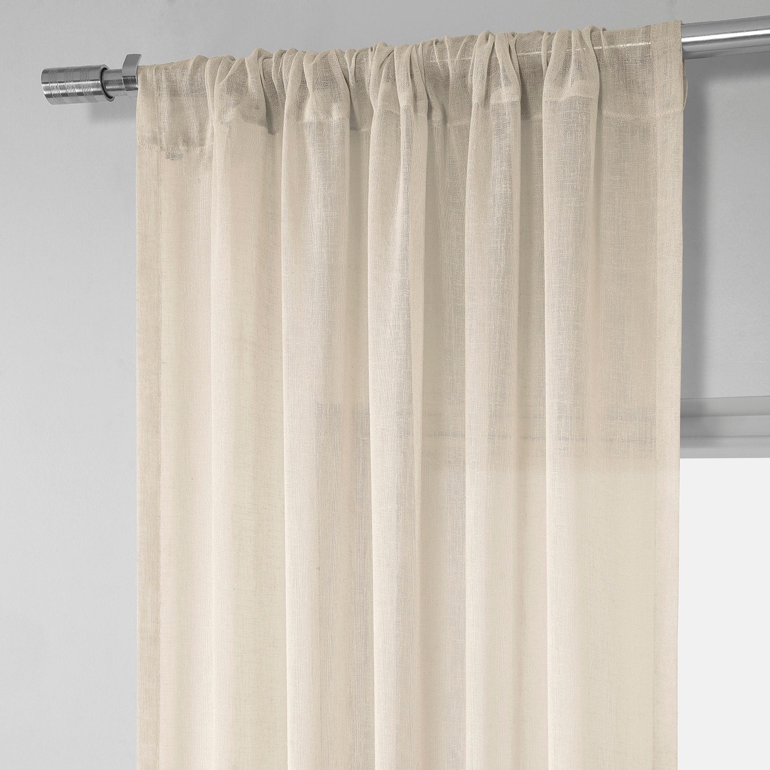 Exclusive Fabrics Solid Faux Linen Sheer Curtain (1 Panel)