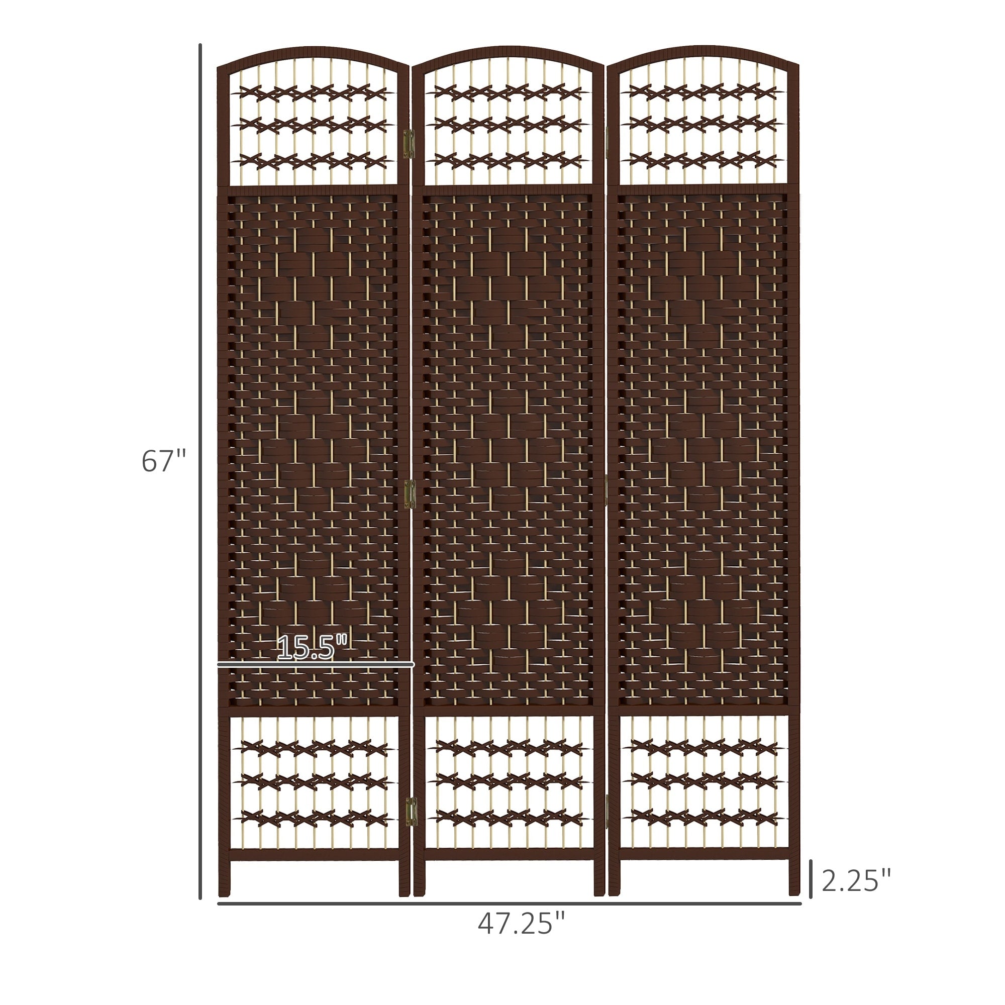 HOMCOM Panel Room Divider, 5.6 Ft Tall Folding Privacy Screen, Wave Fiber Freestanding Partition Wall Divider, White