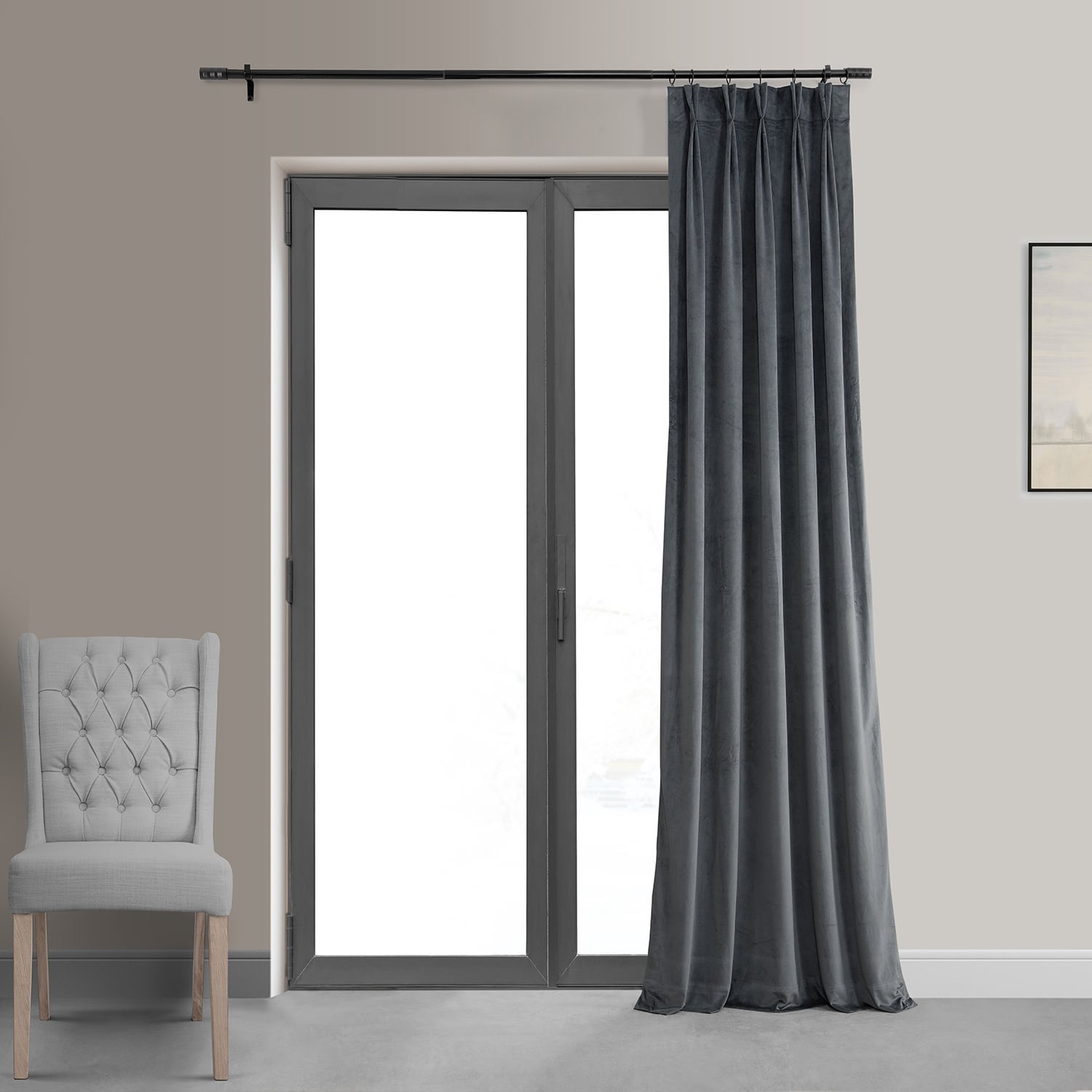 Exclusive Fabrics Signature Pleated Blackout Velvet Curtain (1 Panel)