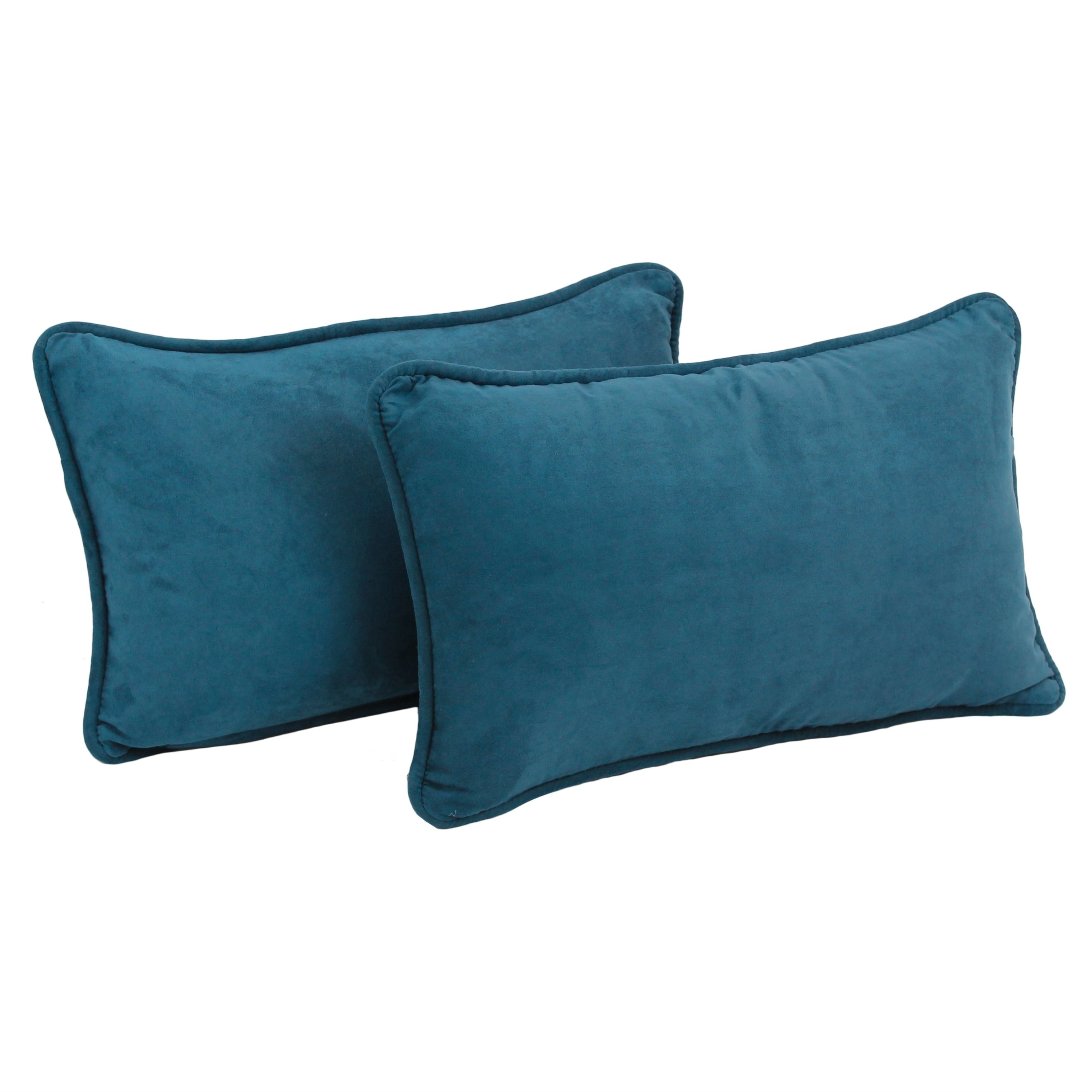 20-inch by 12-inch Microsuede Lumbar Throw Pillows (Set of 2)