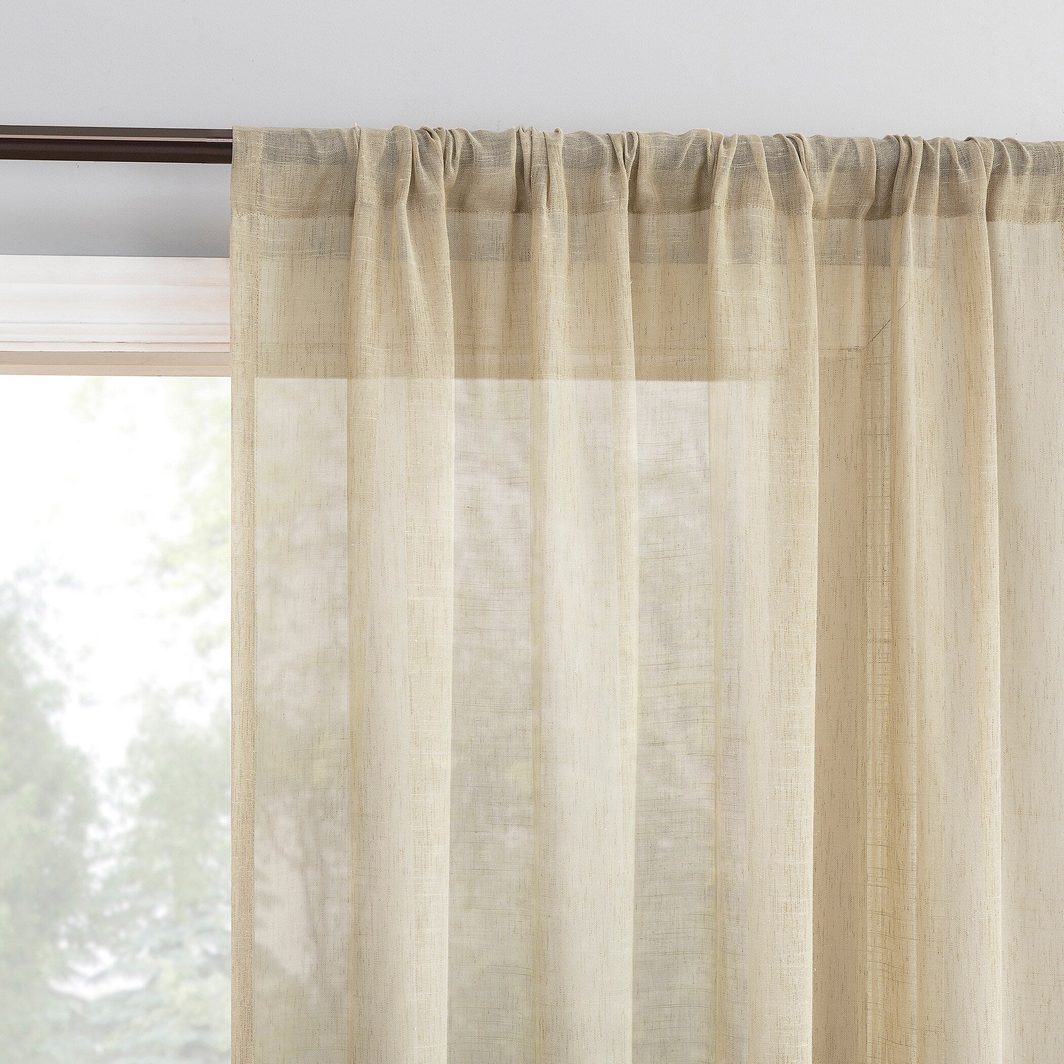 Archaeo Slub Textured Linen Blend Curtain, Single Panel