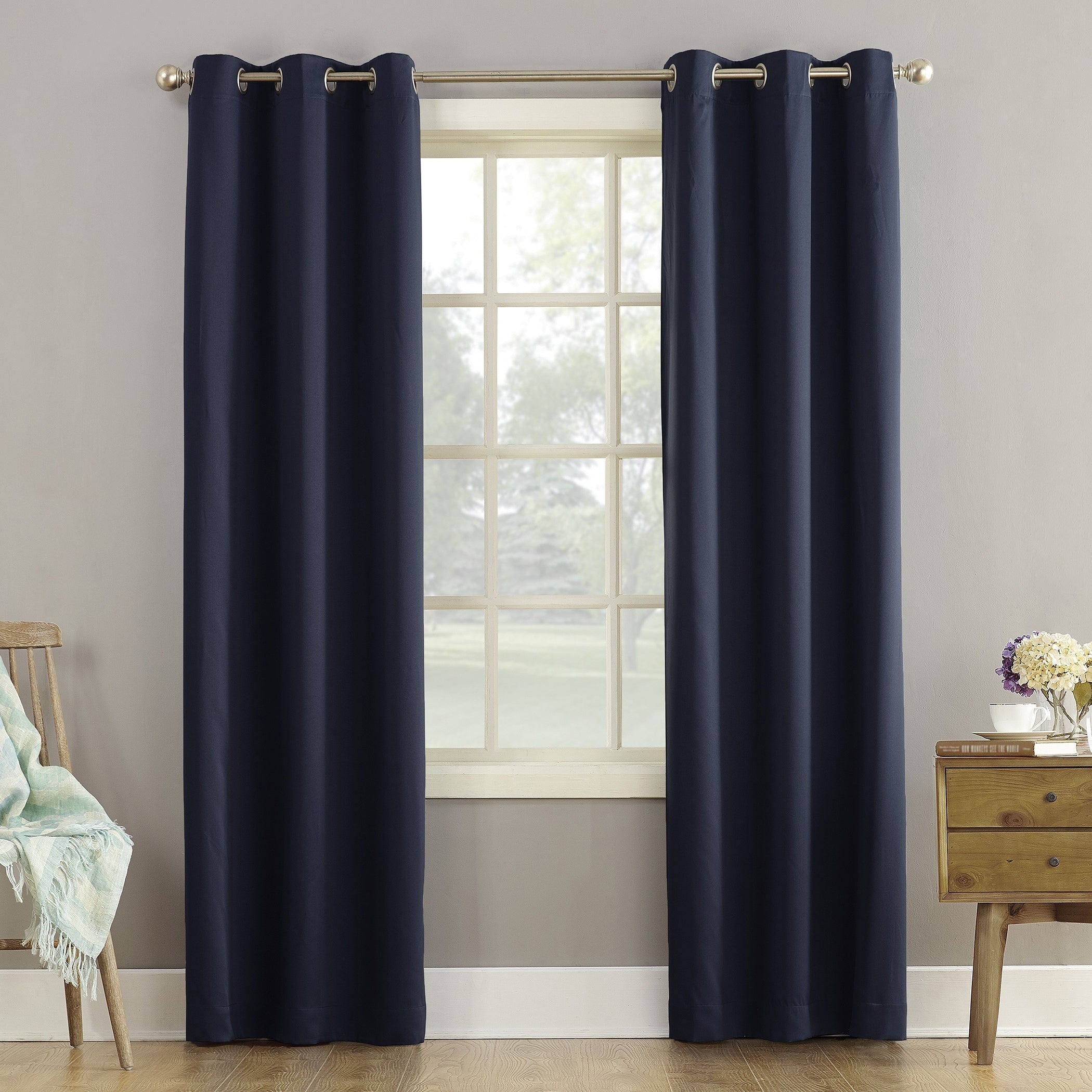 Sun Zero Talisha Grommet Room Darkening Window Curtain Panel