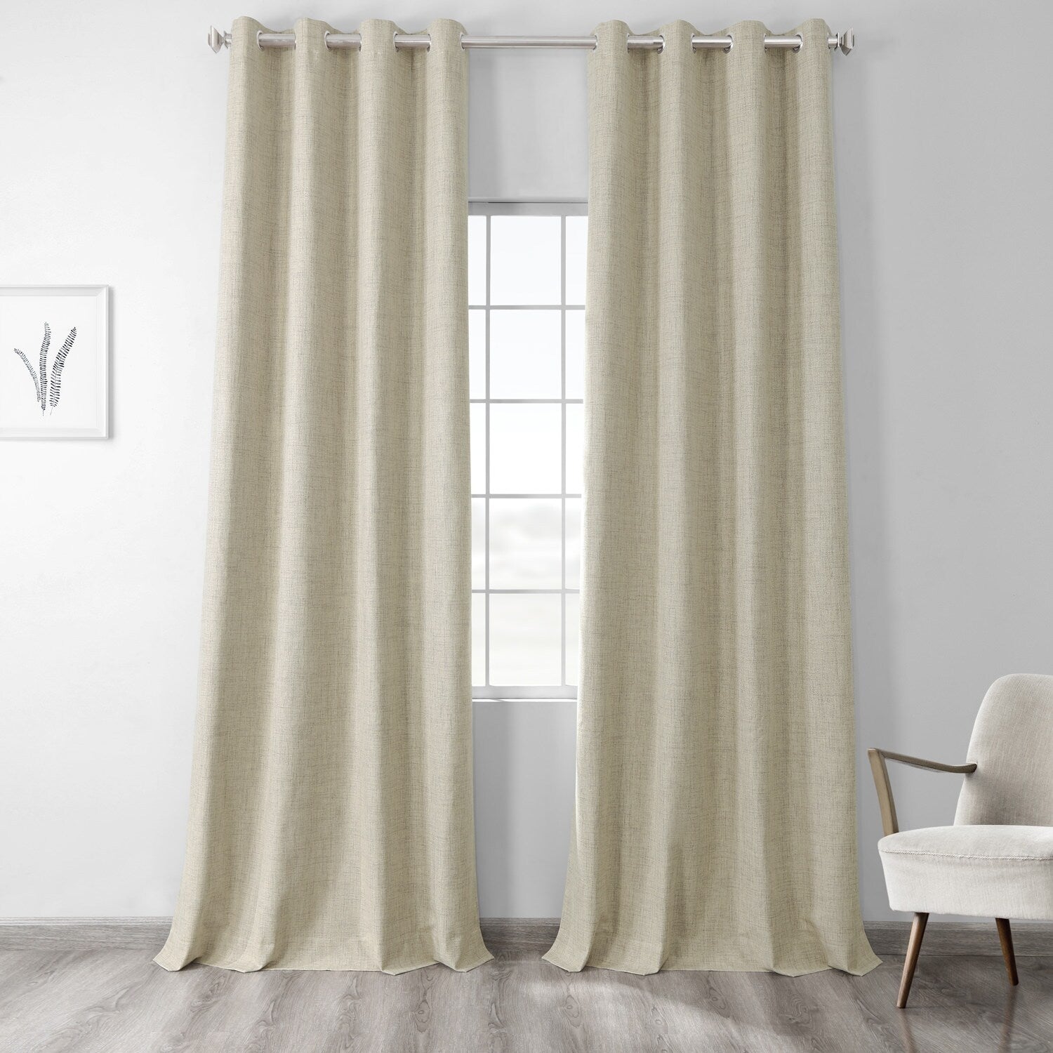 Exclusive Fabrics Vintage Thermal Cross Linen Weave Max Blackout Grommet Curtain (1 Panel)