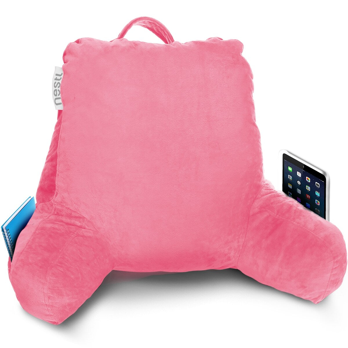 Nestl Memory Foam Reading Pillow with Backrest, Arms and Pockets