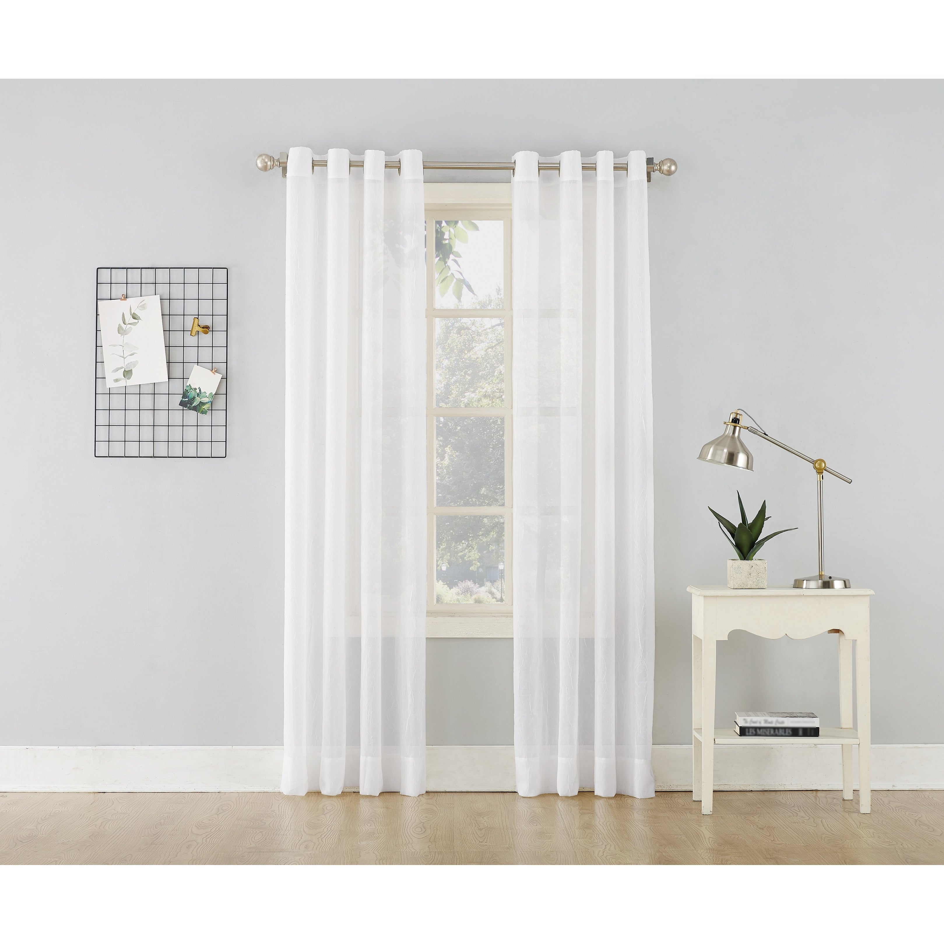 No. 918 Erica Crushed Voile Sheer Grommet Curtain Panel, Single Panel