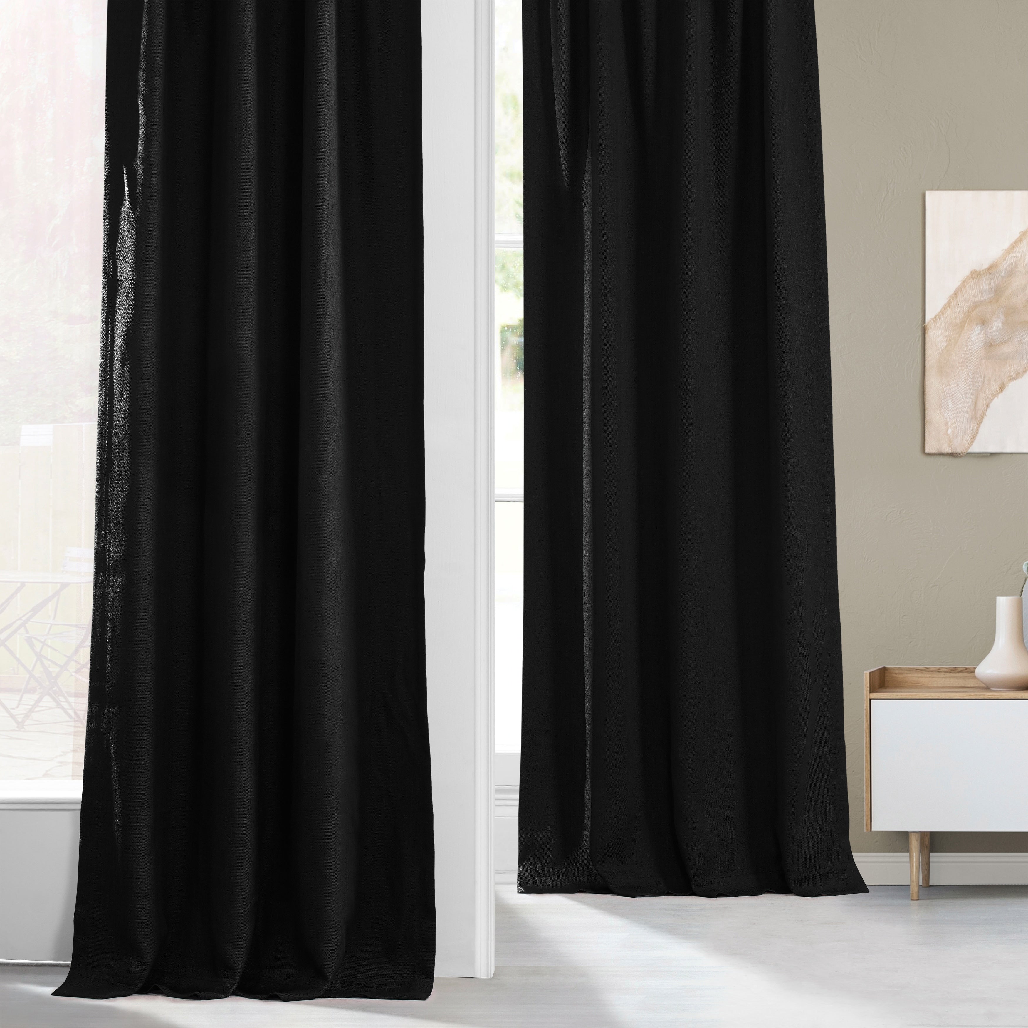 Exclusive Fabrics Faux Linen Room Darkening Curtain (1 Panel)