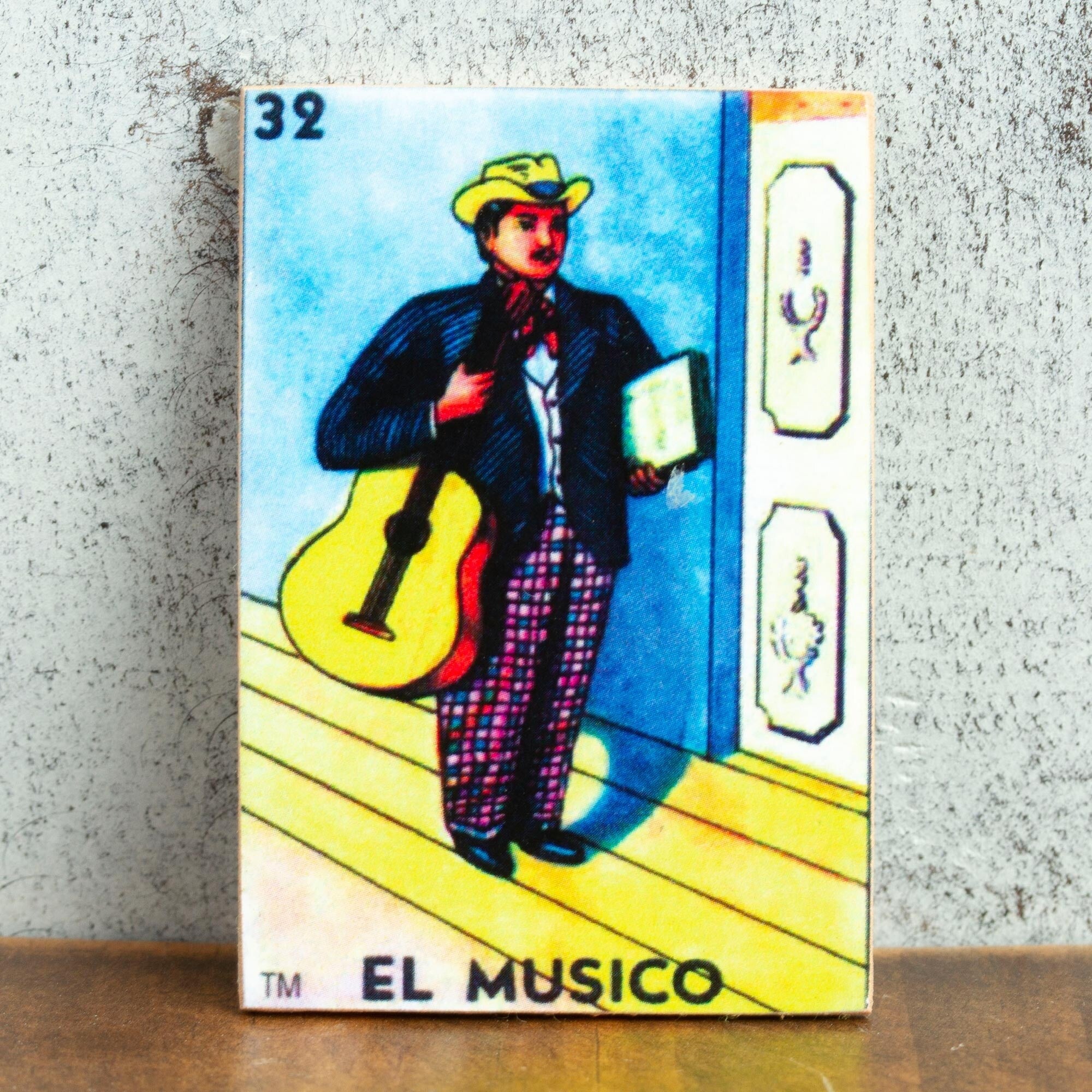 Novica Handmade Colorful Musician Decoupage Wood Magnet