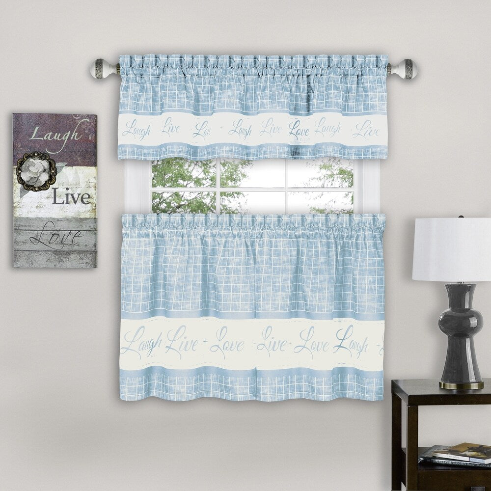 Live, Love, Laugh Window Curtain Tier Pair and Valance Set