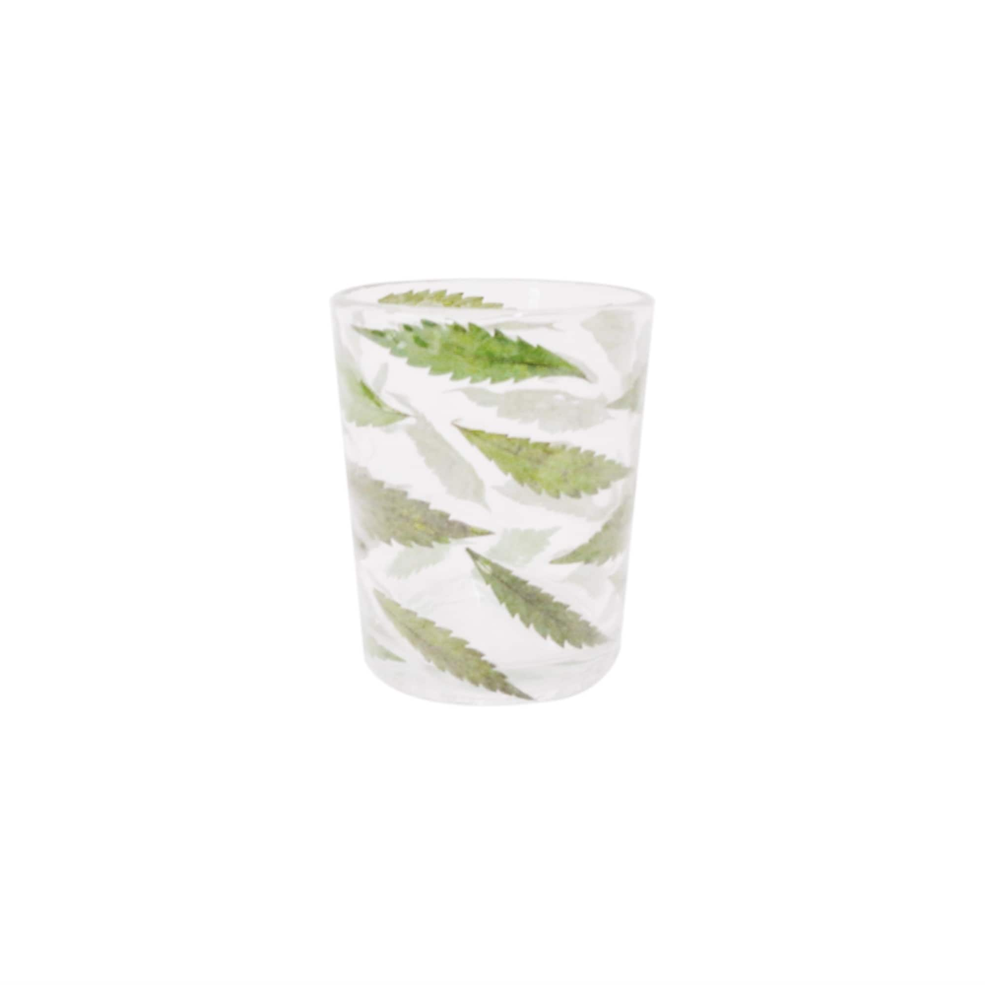 Med. Glass & Leaf Votive 3Dia- A