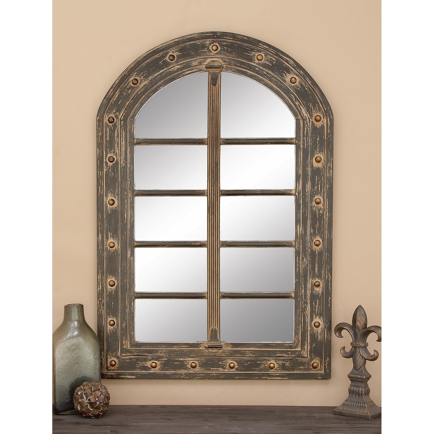 Brown MDF Rustic Wall Mirror 48 x 32 x 2 - 32 x 48