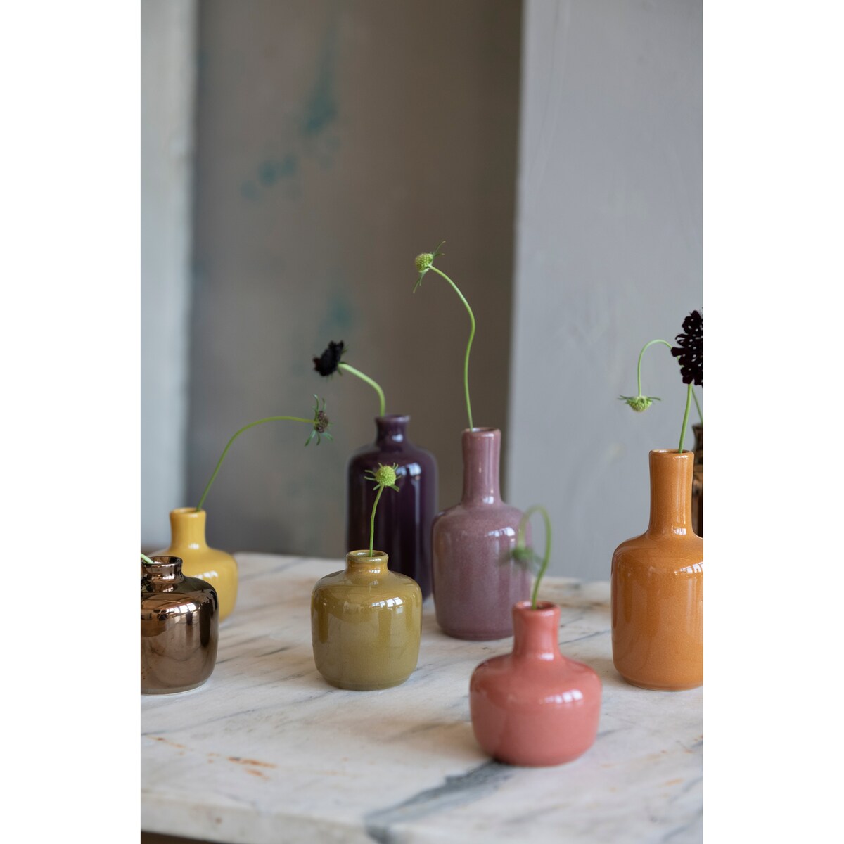 Decorative Stoneware Vases with Reactive Glaze