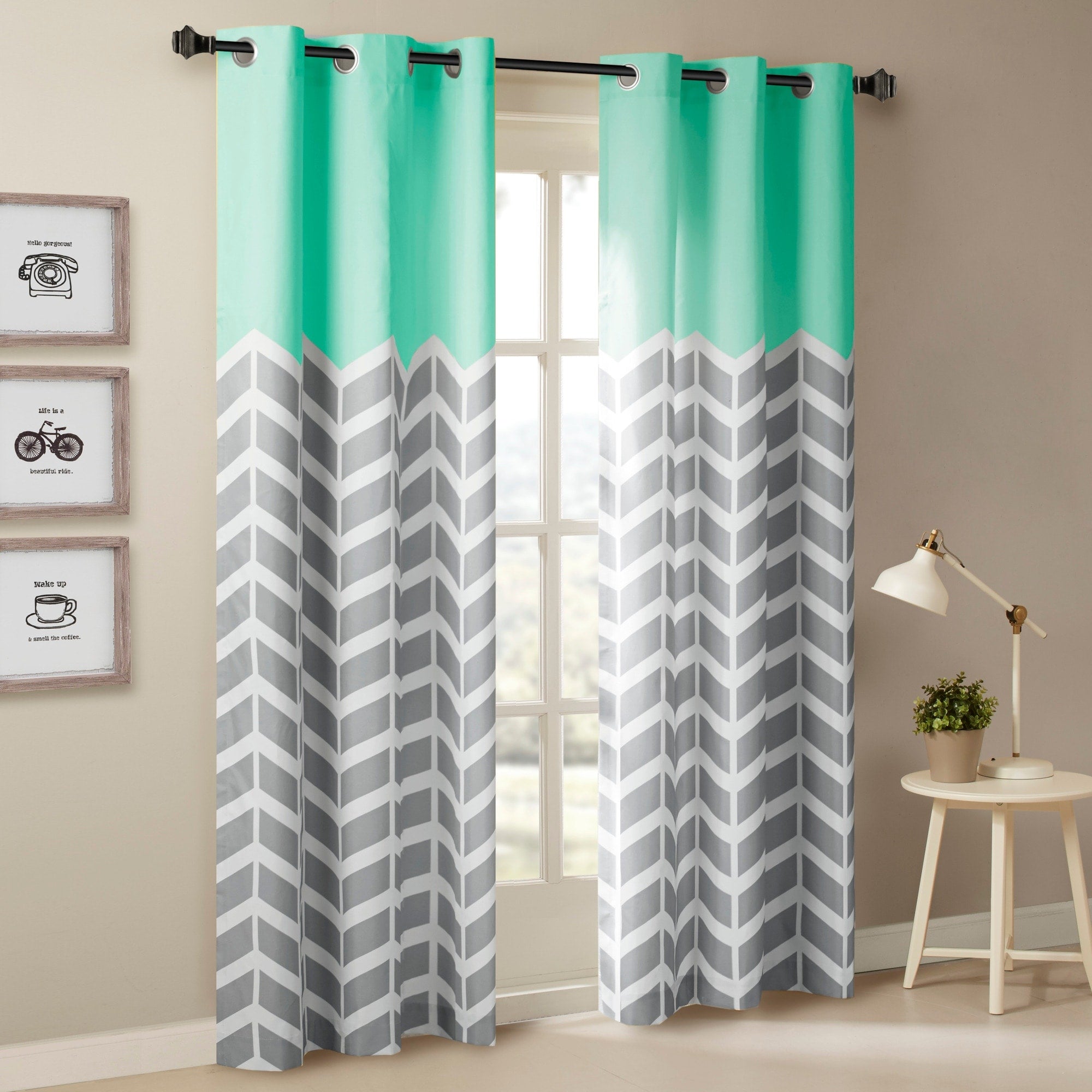 Intelligent Design Rayna Chevron Room Darkening Grommet Panel Pair