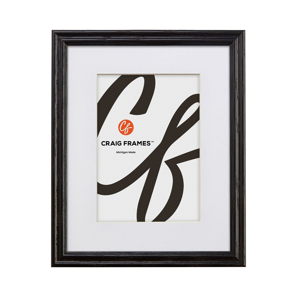 Craig Frames Wiltshire 200, Picture Frame Matted for a Photo, Ebony Black